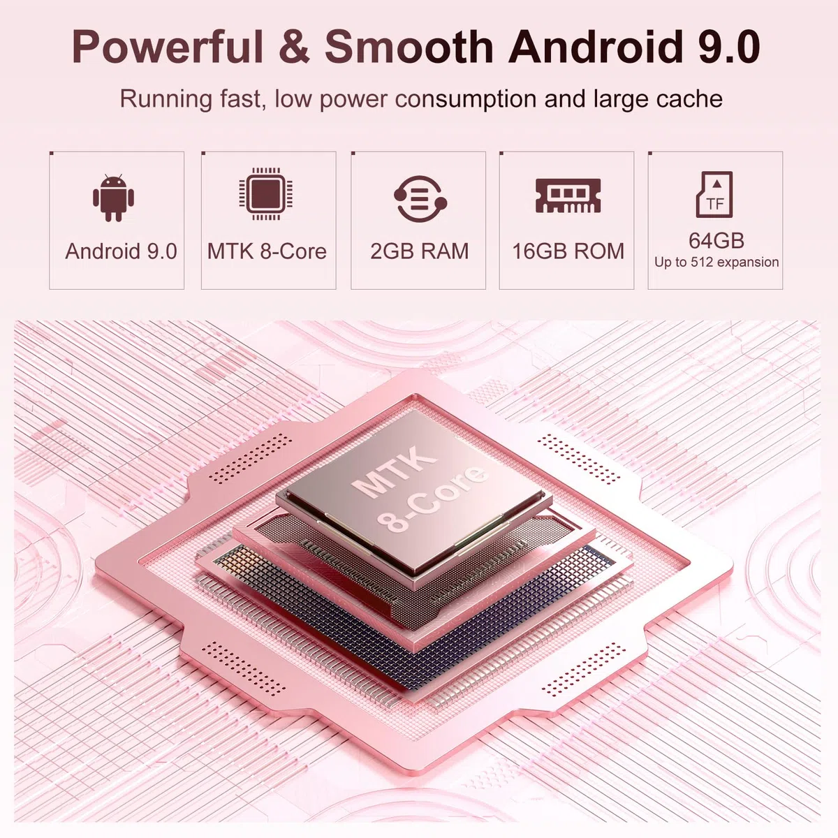 Lettore MP3 con Bluetooth e WiFi, Oilsky 80GB Portable MP3 Music Player con Spotify, Audible, Deezer, 4 pollici 1080P Touchscreen MP4 Player, Android 9.0 (rosa)