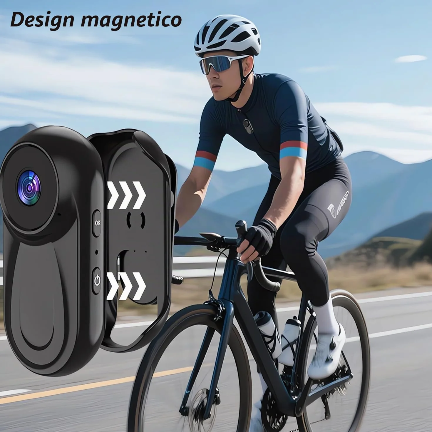 SHMIZZ Mini Action Cam 1080P, Telecamera Sportiva Fotocamere Corporali e Scheda di Memoria 32GB, Mini Vlog Pocket Body Cam Fotocamera Sport,120° Grand Angle con Registrazione Audio e Video