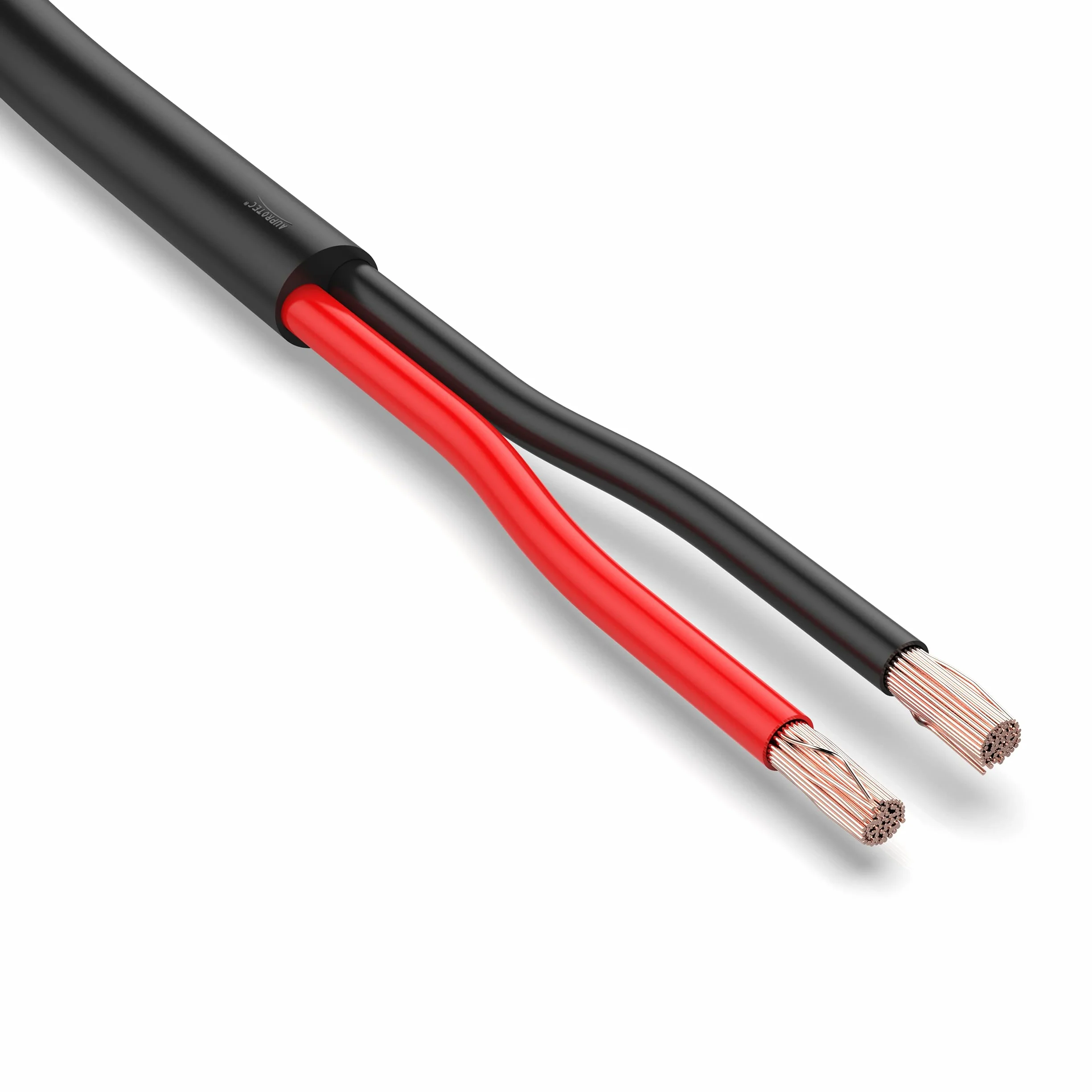 AUPROTEC FLRYY - Cavo per auto, 2 x 1,0 mm², 20 m, rotondo, cavo per veicoli/veicoli - codice colore: nero/rosso - 2 poli - adatto per rimorchio