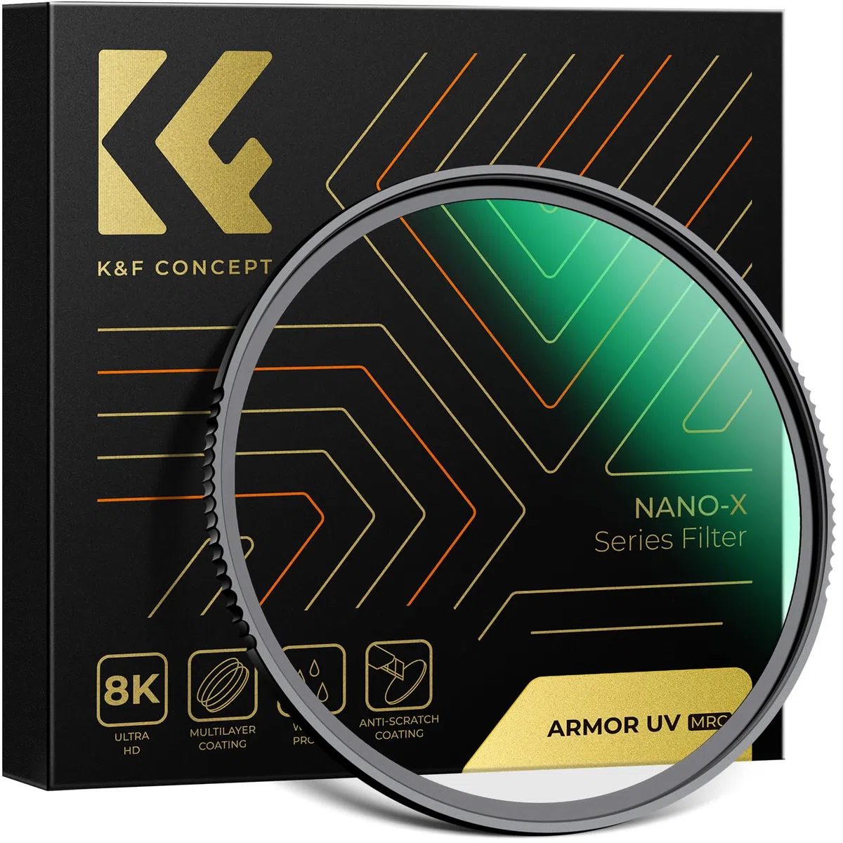 K&F CONCEPT Nano-Xcel 95MM Filtro UV Armor,Filtro di Protezione UV Antideflagrantein Vetro Ottico con 28 Strati Rivestimento Nano per Fotografia 4K/8K