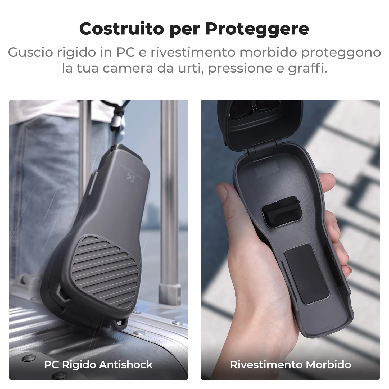K&F CONCEPT PT61 Custodia Protettiva Compatibile con DJI Osmo Pocket 4/Pocket 3 con Spazio Filtri, Guscio Rigido con Interno Morbido, Design Esclusivo, Apertura Facile