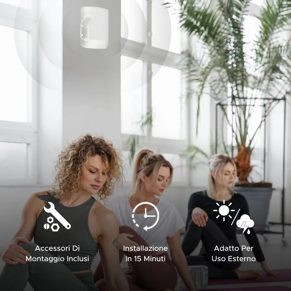 Sound bass staffa da parete per altoparlante Move, resistente alle intemperie, compatibile con Sonos Move e Move 2, con accessori di montaggio inclusi (Move 2 - Bianco)