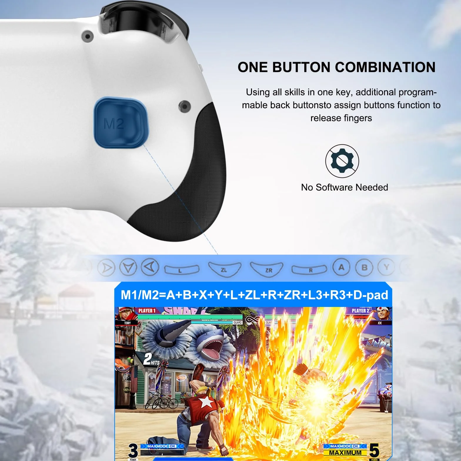 Controller da gioco mobile USB-C per iPhone 15 / iPhone 16 Series e Android, Gamepad per gioco remoto PS per PS5/PS4/Xbox/PC, Cloud Gaming, Joystick Hall/Grilletti Hall, COD, PUBG (Bianco)