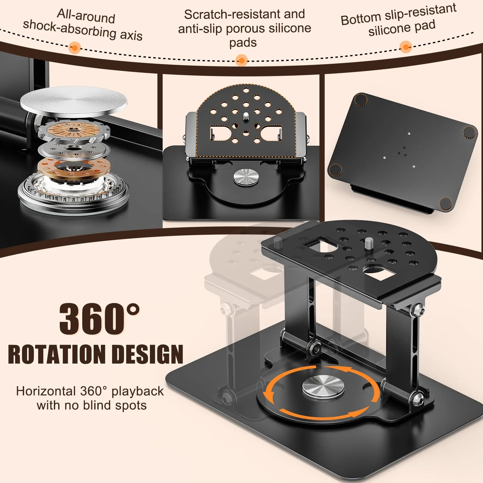Supporti per Proiettori, Supporto Proiettore da Tavolo con Rotazione a 360°, Porta per Proiettore in Metallo con Vite da 1/4" per Home Cinema, Sala Giochi, Ufficio