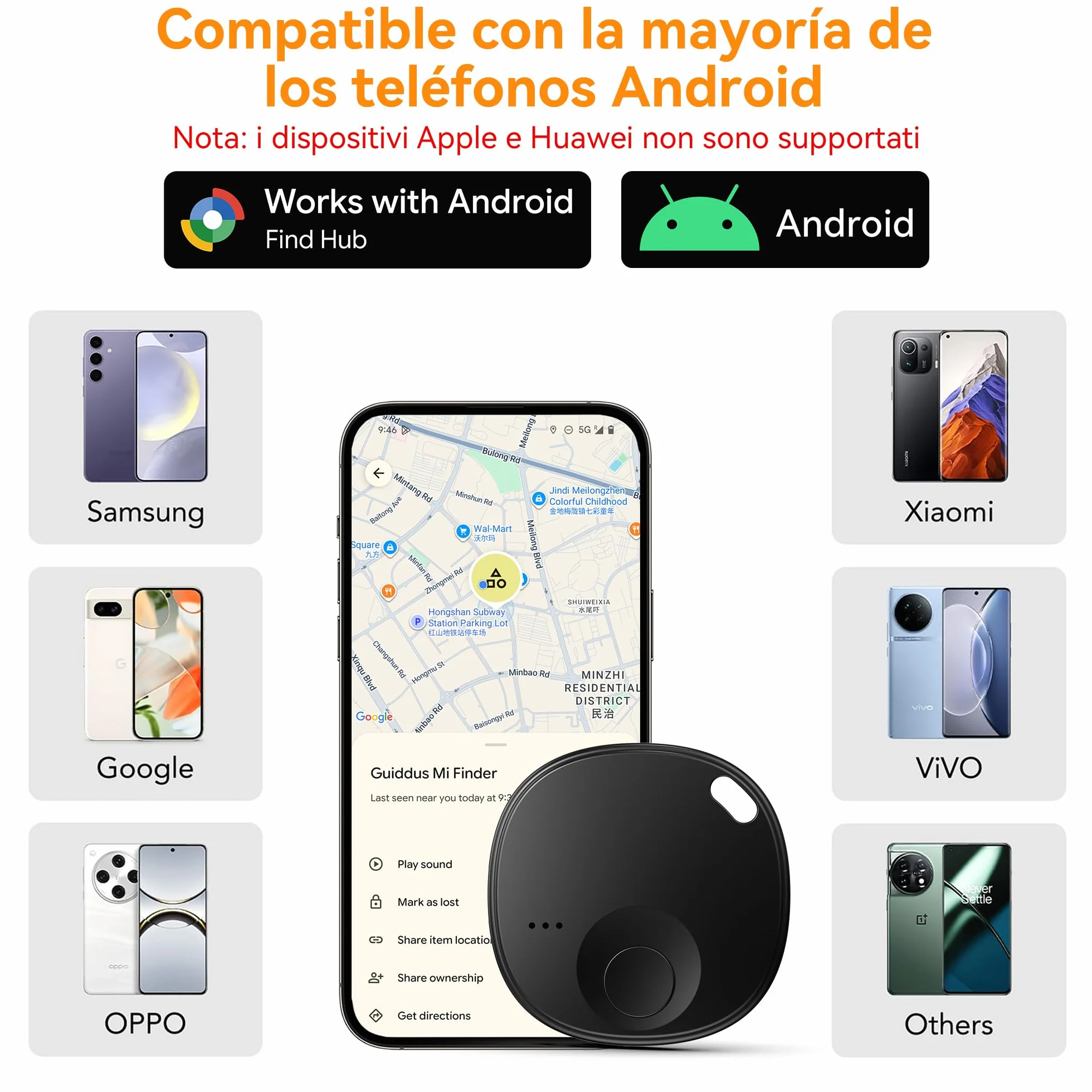 Smart Tag Bluetooth Localizzatore 4 Pezzi Air Tracker Android Compatibile Google Find Hub per Chiavi Bagagli Valigie Portafogli
