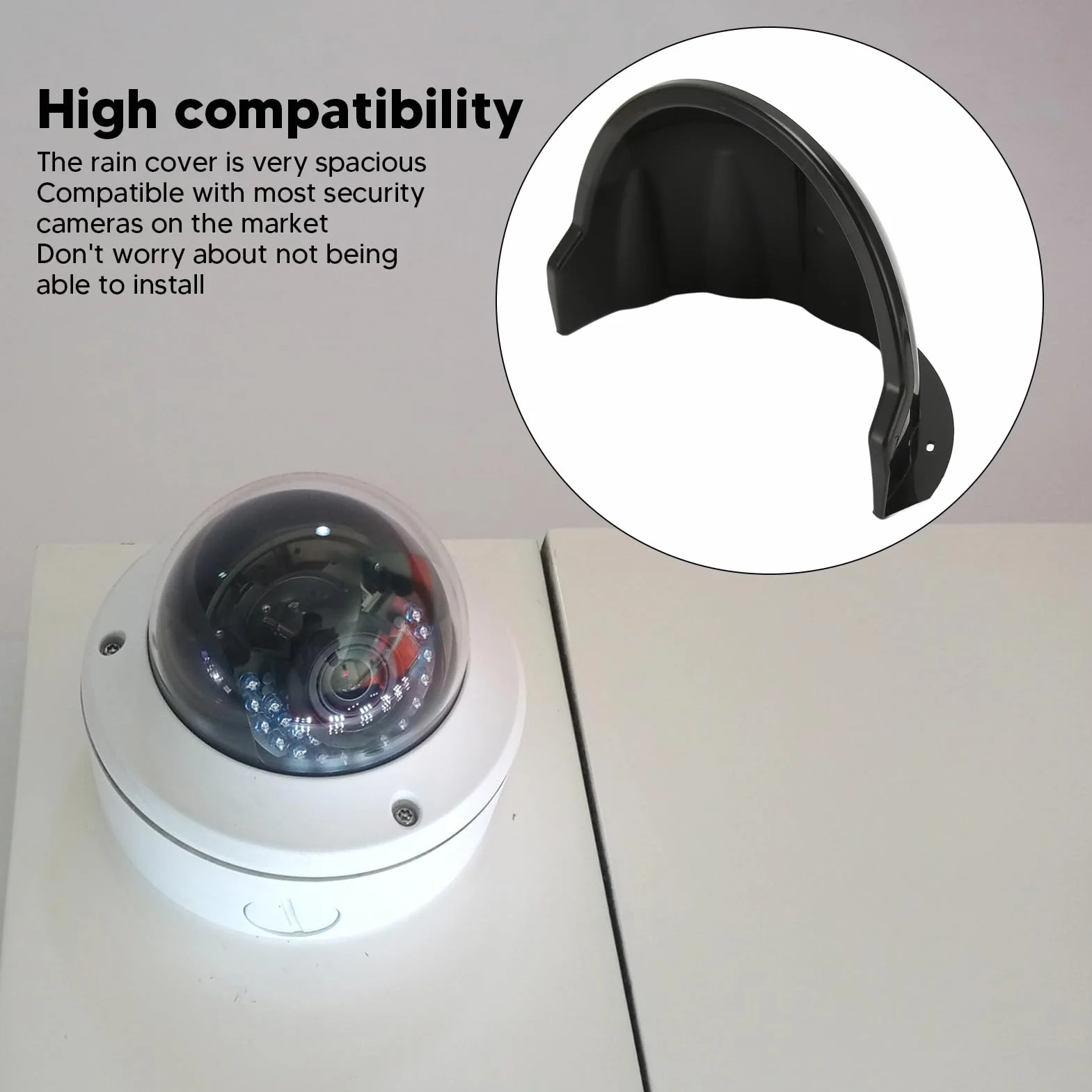 KIMISS Scudo di Copertura dello Schermo della Copertura della Fotocamera del Parasole Universale per la Pioggia Scudo per Copertura Telecamera di Sicurezza Esterna con Parasole in (Black)