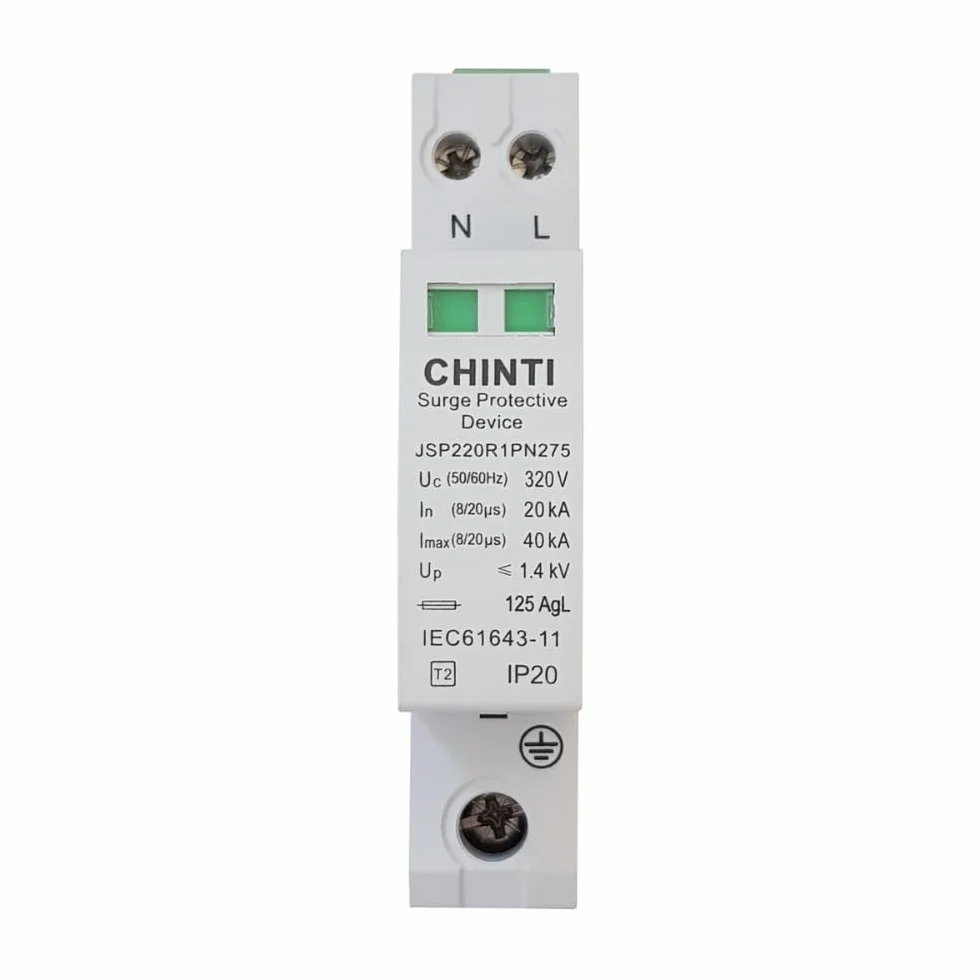 Chint scaricatore di sovratensione protezione da fulmini 1polo + neutro 40ka 275v 1 modulo