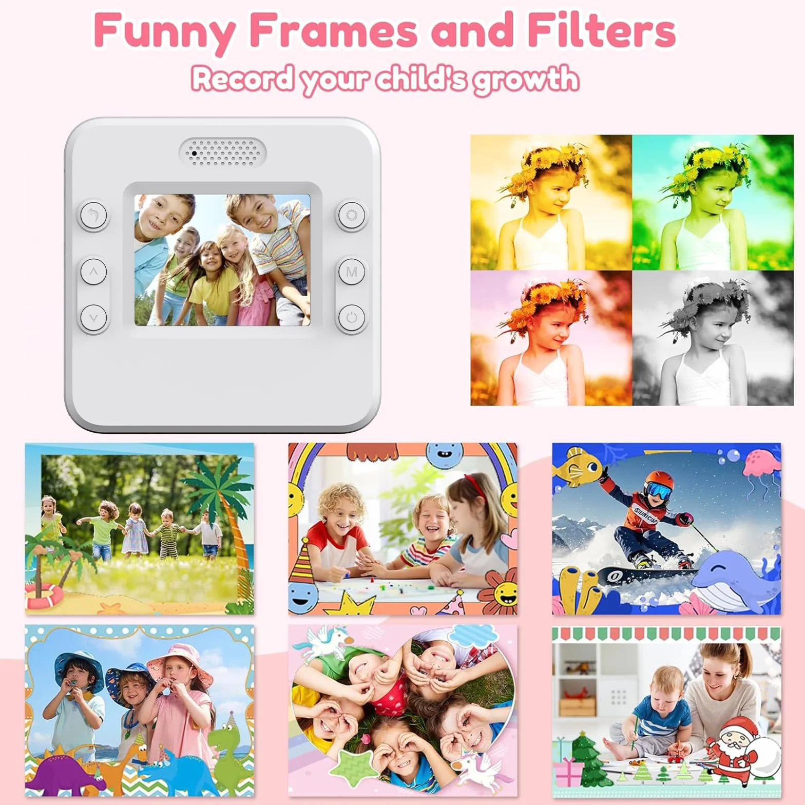 Macchina Fotografica Bambini Istantanea,2.4 Pollici 48MP Fotocamera Digitale con 32GB Scheda & Papier Photo,Regalo di Natale per Bambini dai 3-12 Anni