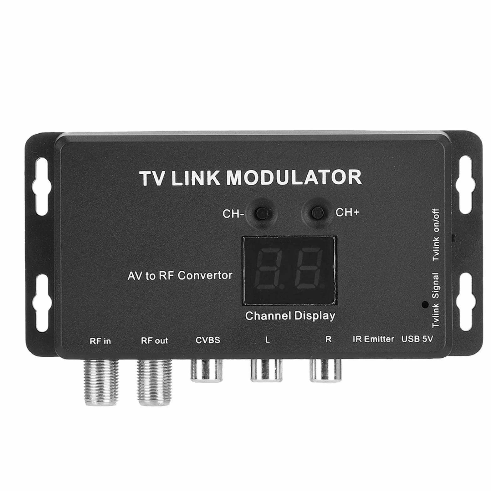 Dpofirs Modulatore UHF TM70 TV Link Convertitore AV in RF Extender IR con Display a Canale Supporto PAL