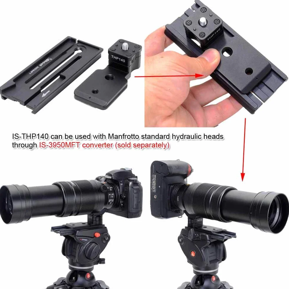 iShoot Supporto per treppiedi in metallo con attacco per treppiede, compatibile con Panasonic Leica DG Vario-Elmar 100-400 mm f/4-6.3 ASPH Power OIS, supporto per obiettivo con piastra QR Arca Fit