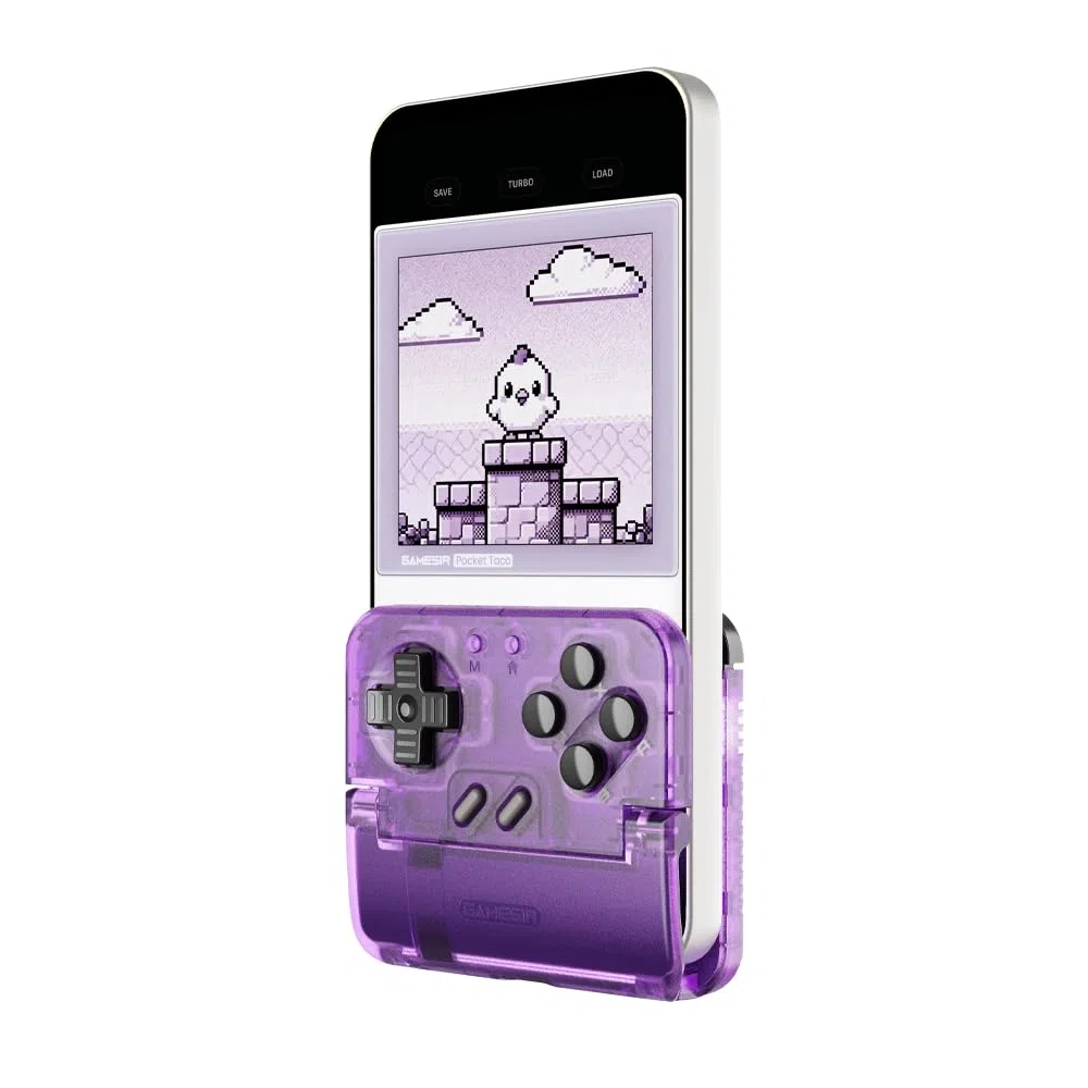 GameSir Pocket Taco - Controller di gioco mobile verticale, gamepad Bluetooth per Android, controller di gioco wireless portatile per telefono, batteria 600 mAh, ricarica pass-through, viola