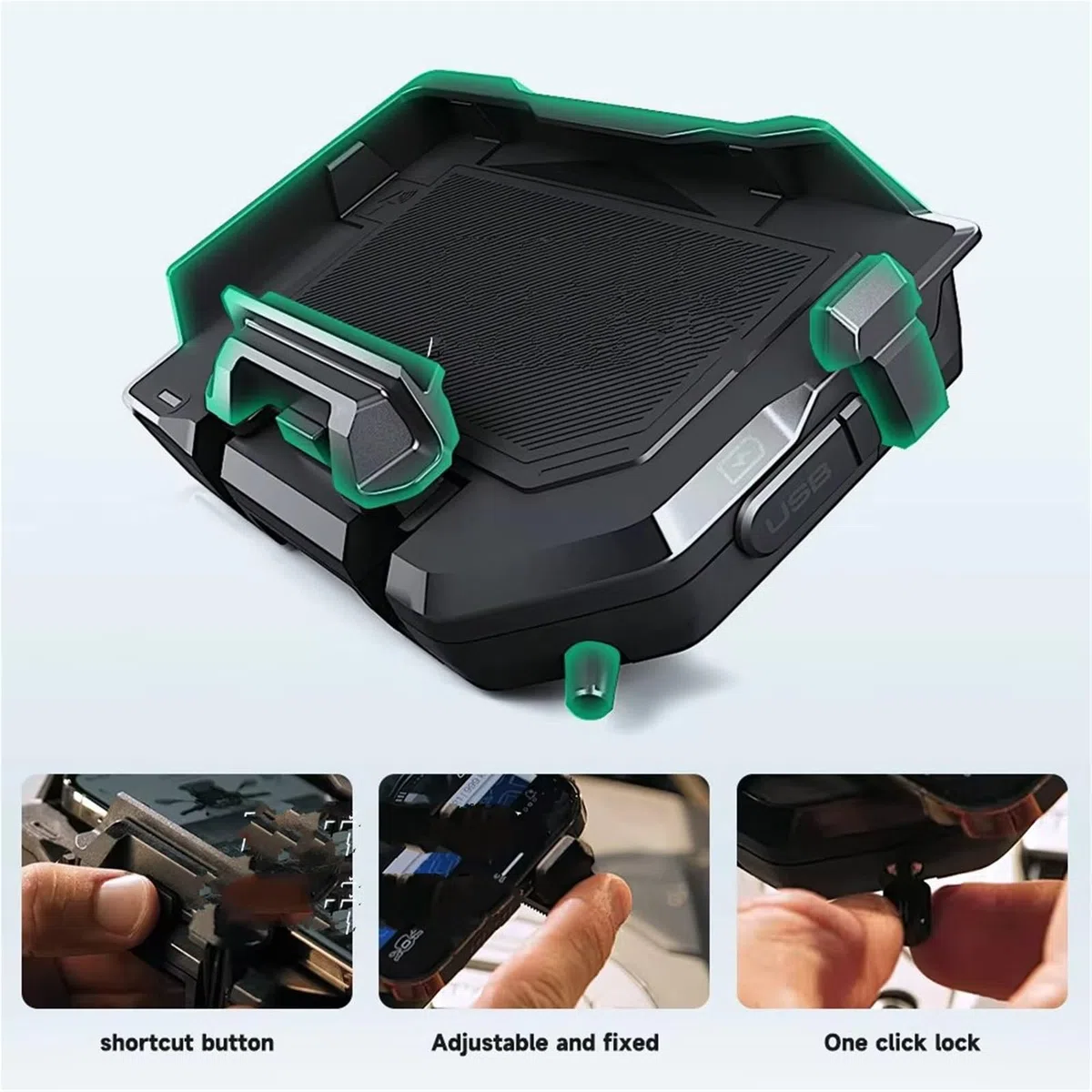Moto Supporto Per Staffa Di Navigazione Per BMW Per R1300GS Per R1300 GS Per R 1300 GS Per R1300gs Supporto Telefono Moto Caricabatterie Wireless USB Ricarica Rapida(Wireless- Black Line)