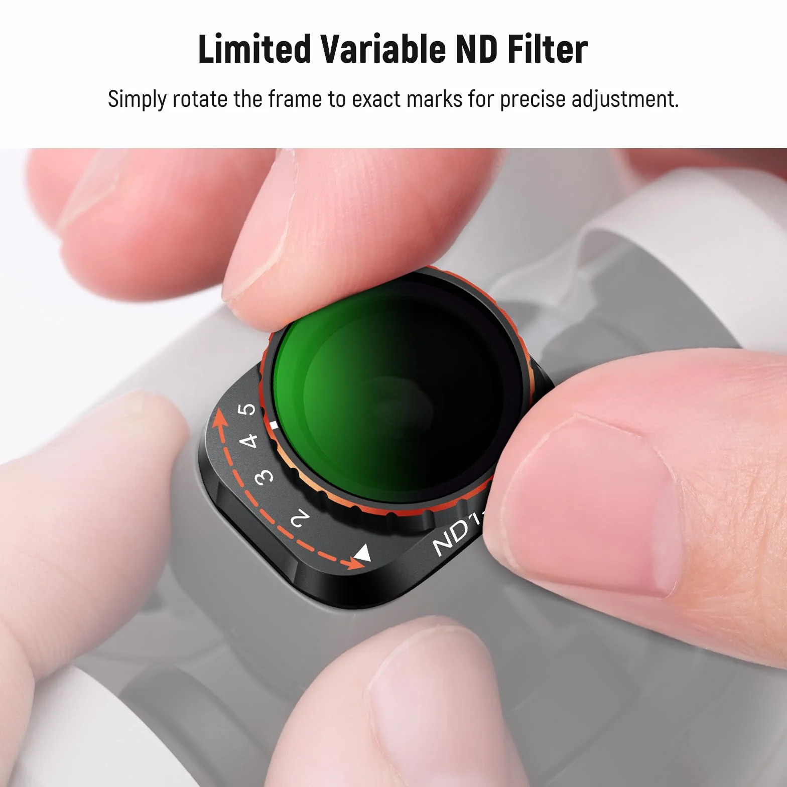 NEEWER Filtro ND Variabile Compatibile con DJI Mini 3 Pro, ND2-32 1-5 Stop a Scatto in Vetro Ottico HD Multistrato, Telaio Sottile in Metallo, Accessori per Obiettivi Drone per Foto/Videografia Aerea