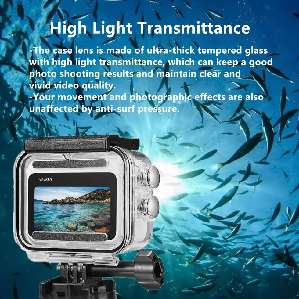 Custodia impermeabile e impugnatura galleggiante compatibile con Insta360 GO 3, custodia protettiva subacquea con accessori per staffa per Insta360 GO 3