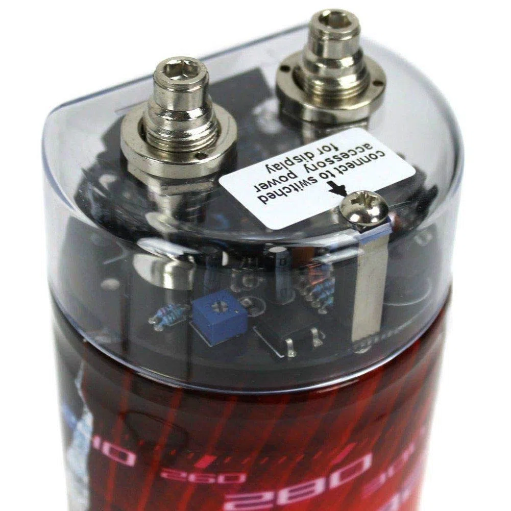 KIT SET PER BOSS AUDIO SYSTEMS CPBK2 2 farad impianti fino a 2000 watt rms 1 2 3 4 5 10 capacitor con accensione cavo remote spl auto nero, 1 pezzo