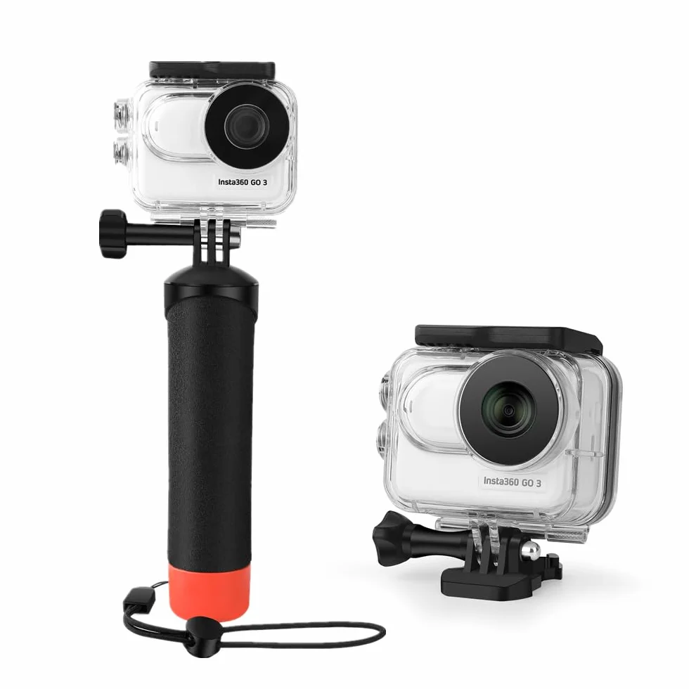 Custodia impermeabile e impugnatura galleggiante compatibile con Insta360 GO 3, custodia protettiva subacquea con accessori per staffa per Insta360 GO 3