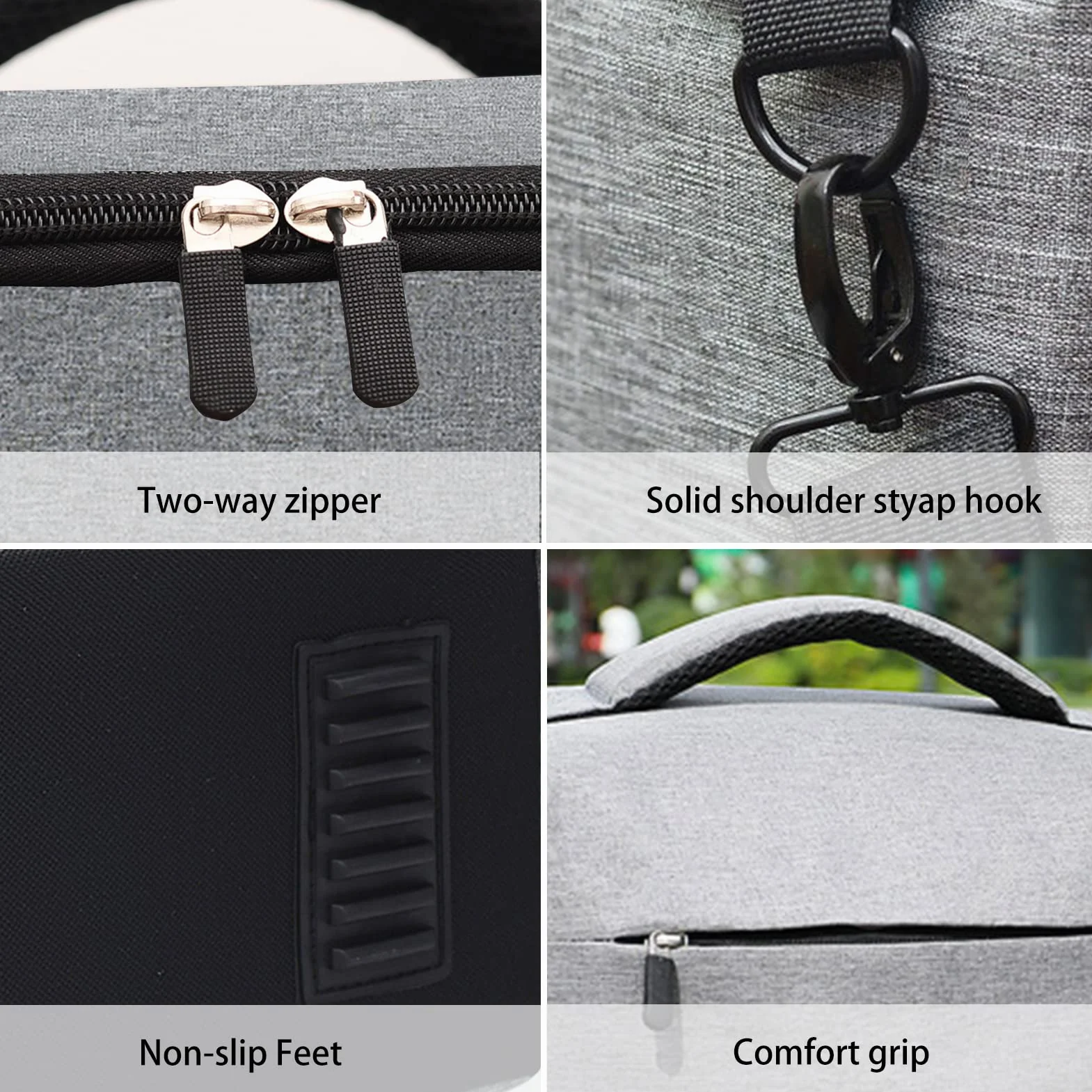Borsa Fotografica 26 x 19 x 15 cm Custodia Macchina Reflex Videocamera Impermeabile Antiurto Slr Bag con Tracolla Regolabile e Parapioggia per Dslr Digitale Camera, Grigio
