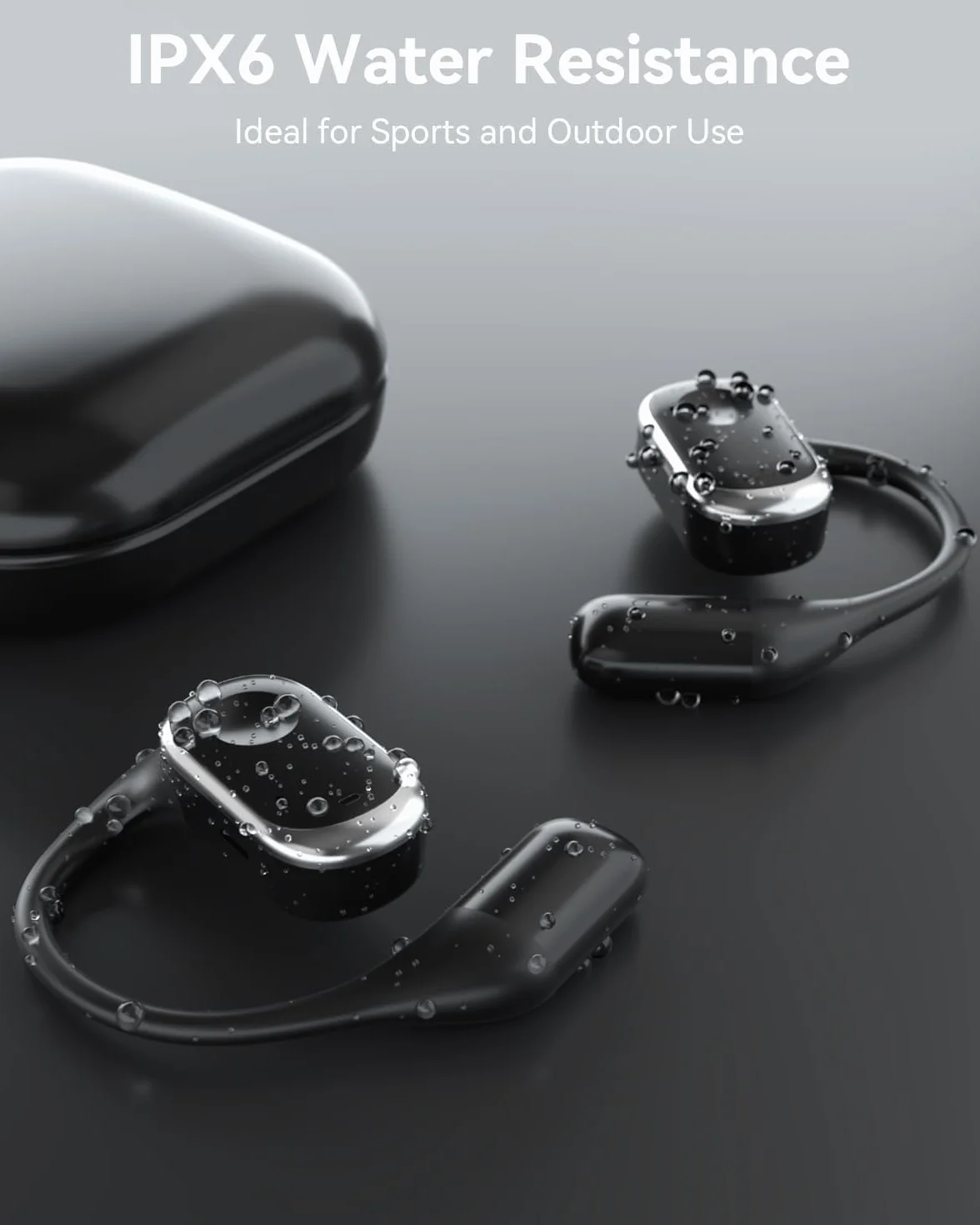 Sanoto Cuffie Bluetooth Sport Open Ear, Auricolari Touch Control Wireless, Impermeabili IPX6, 30 Ore di Riproduzione