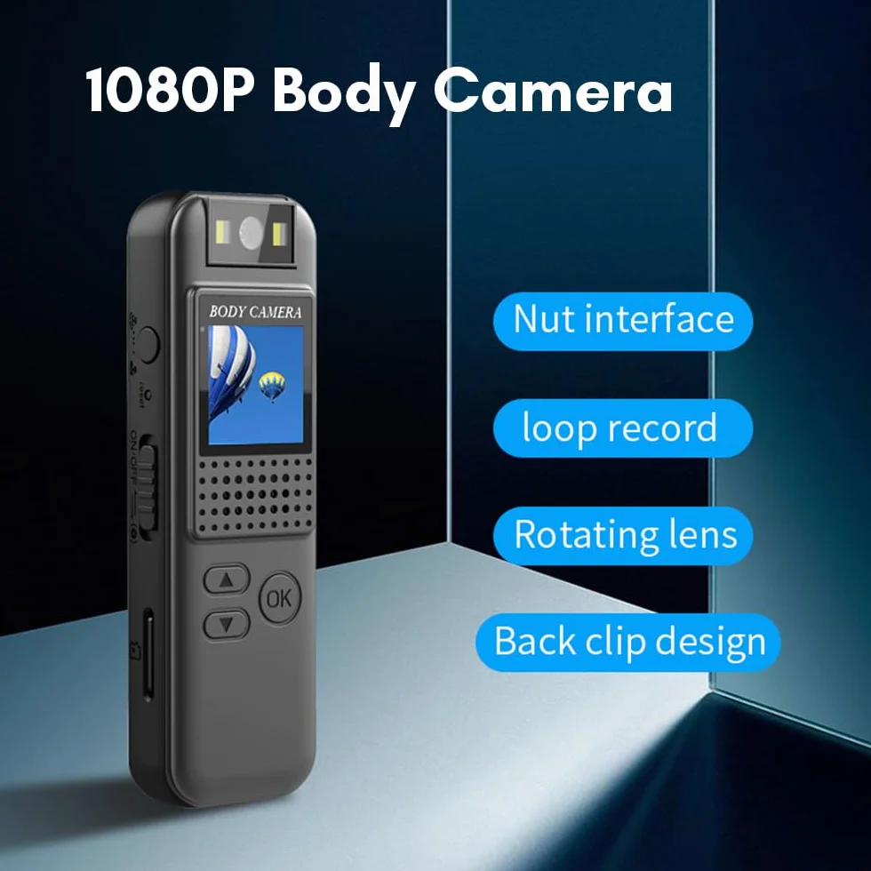 Andoer Body Cam con Audio e video Mini Telecamera per il Corpo True 1080P Small Body Camera Personal Pocket Video Camera Camera Indossabile per Corsi incontri corse Consegna Domicilio Polizia