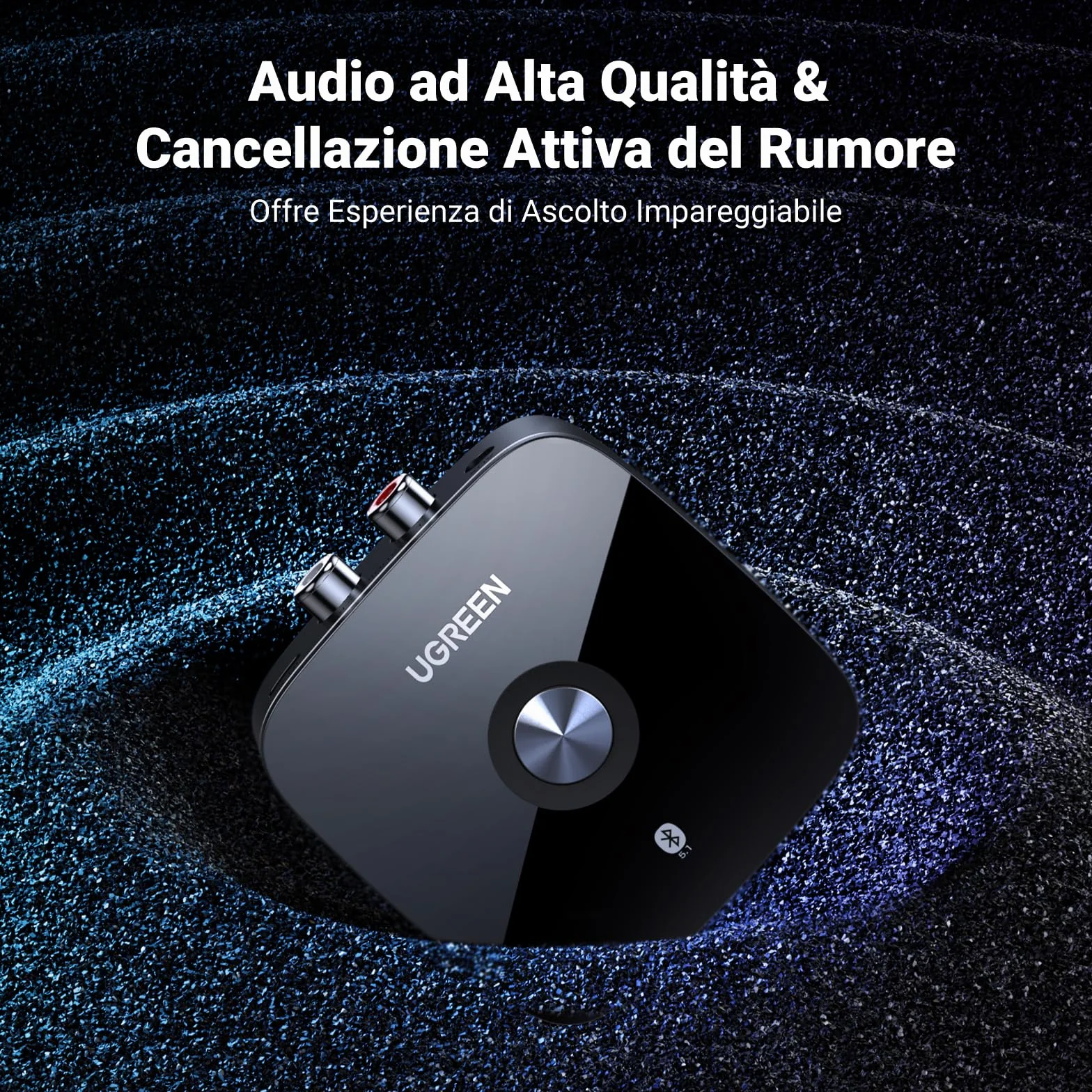 UGREEN Ricevitore Bluetooth 5.1 aptX HD Adattatore Audio 2RCA 3,5 mm HiFi EDR Bassa Latenza Wireless