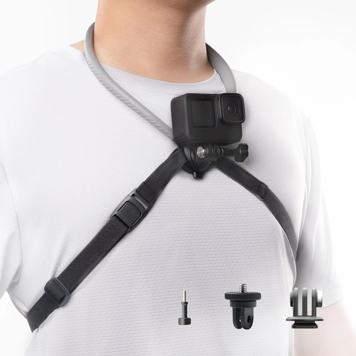PGYTECH CapLock Supporto Collo Montaggio POV Fascia Vivavoce per DJI OSMO 360, Action 6/Pocket 3/4/4P, per GoPro Hero 13/12, Collana Lanyard per Insta360 Ace Pro 2, Accessorio ActionCam