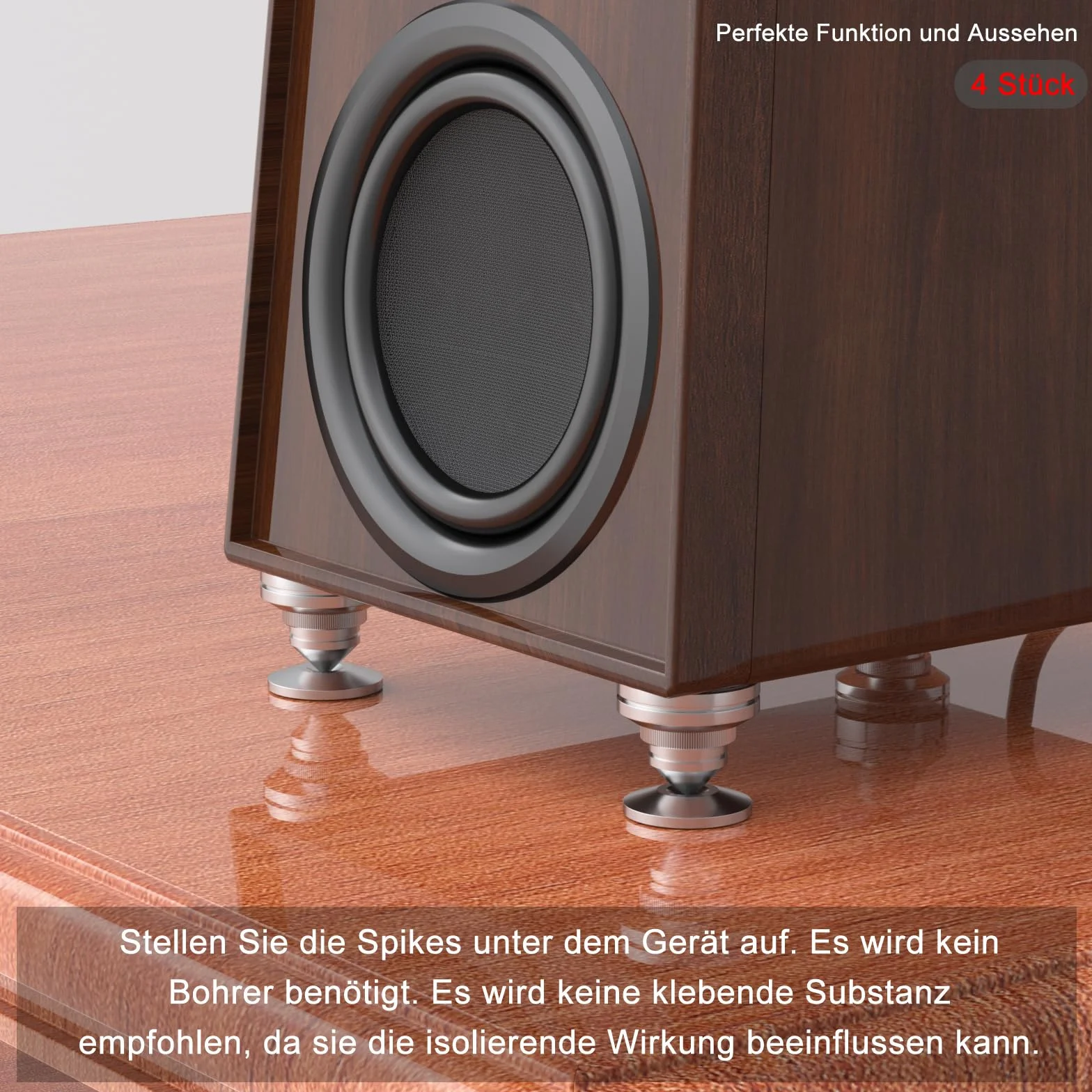 Monosaudio 4 punte per altoparlante HiFi, piedini isolanti per giradischi, subwoofer, DAC, lettore CD e amplificatore