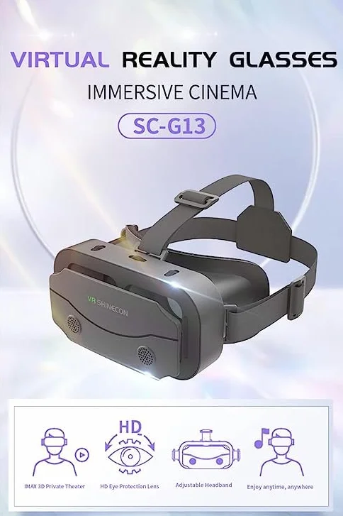 Occhiali VR per cellulare con telecomando, 3D VR Glasses Virtual Reality Occhiali PC Intrattenimento Anti Luce Blu Fit iPhone & Android 5.0-7.2 pollici