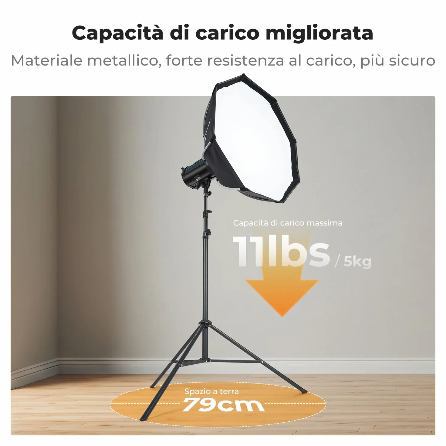 K&F CONCEPT Treppiede per fotografia, 2 m, portatile, estensibile, per foto e video, con vite da 1/4" per illuminazione, luce stroboscopica, webcam, fotocamere, softbox, con custodia