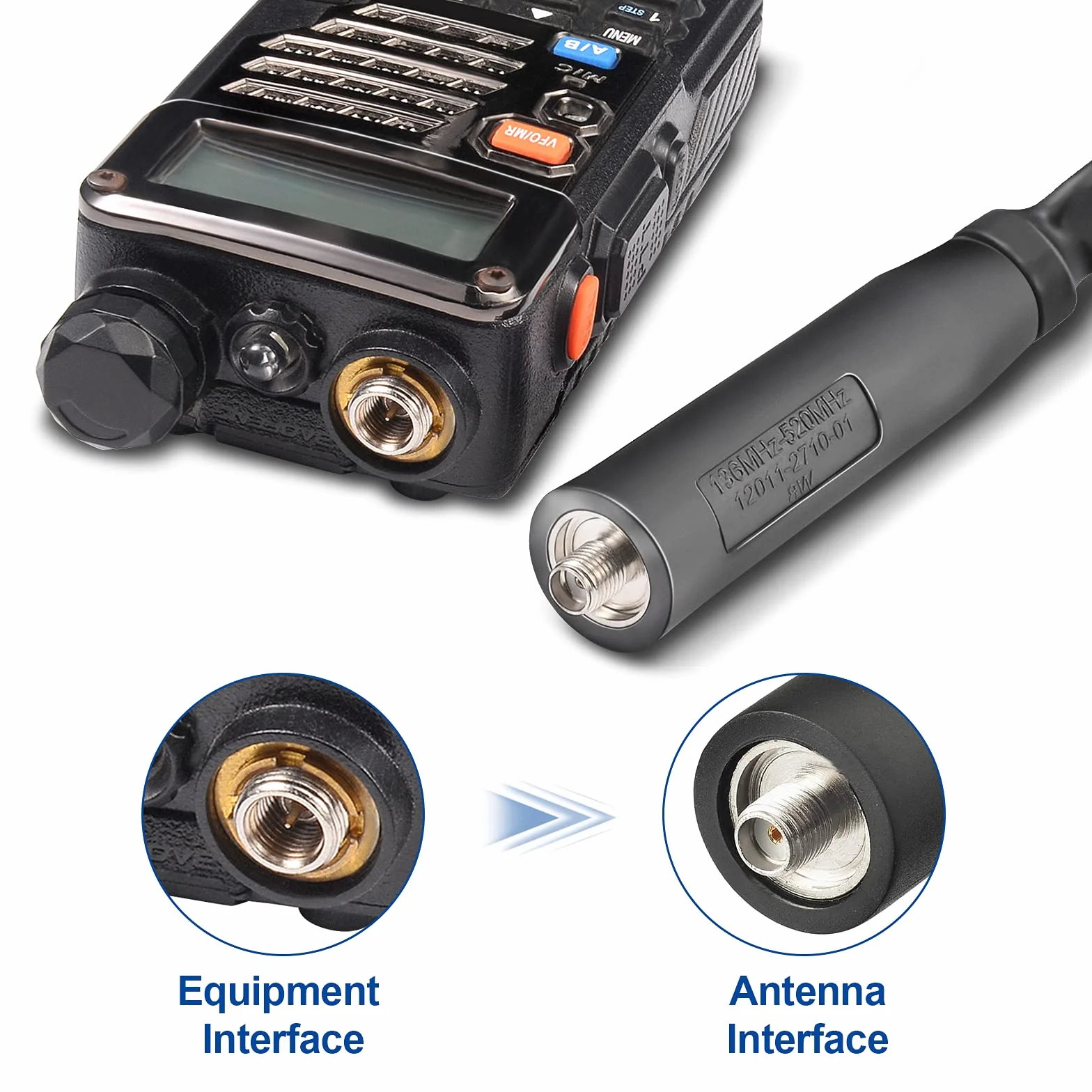 Bingfu Antenna Radio VHF UHF Dual Band 108cm Tattico CS Pieghevole SMA Femmina Cavo Prolunga 1m per Baofeng BF-F8HP UV-5R UV-82 BF-888S GT-3 Radio Amatoriale