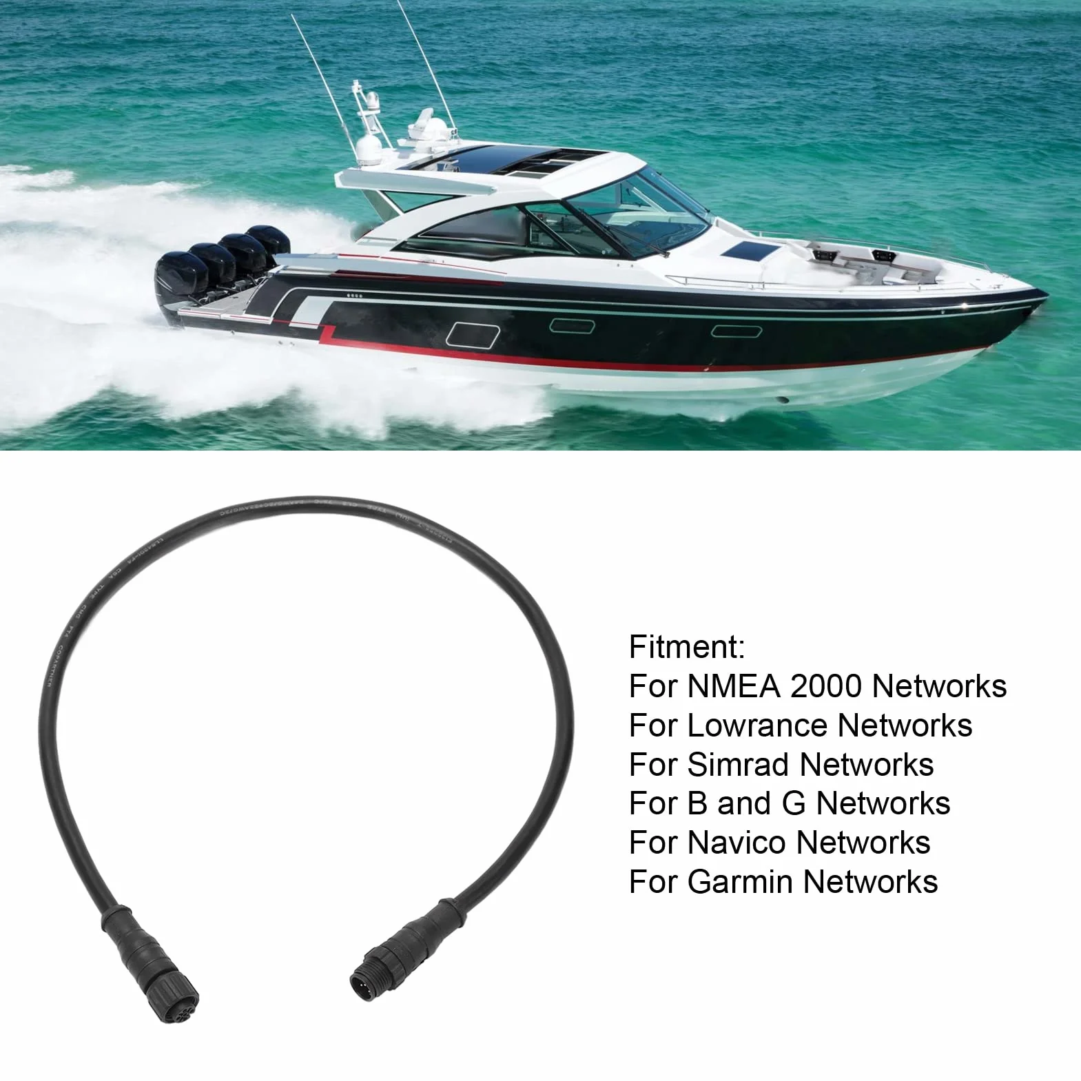 Cavo Backbone NMEA 2000, Cavo di Avviamento NMEA 2000 a 5 Pin da 0,5 M, per Reti Lowrance Reti Simrad Reti B G Reti Navico Reti