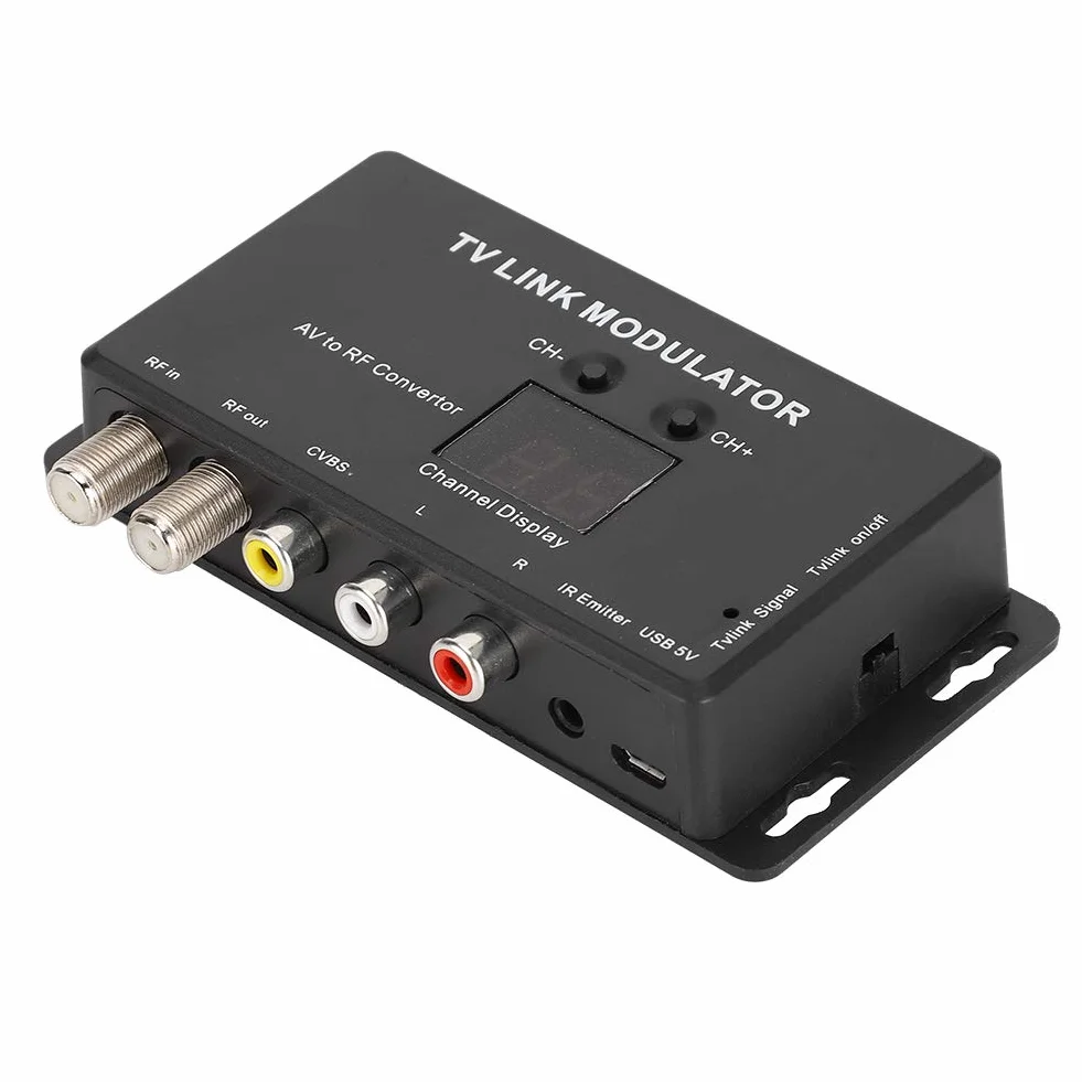 Modulatore TV LINK TM70 UHF AV a RF Convertitore con Display Canale IR Extender
