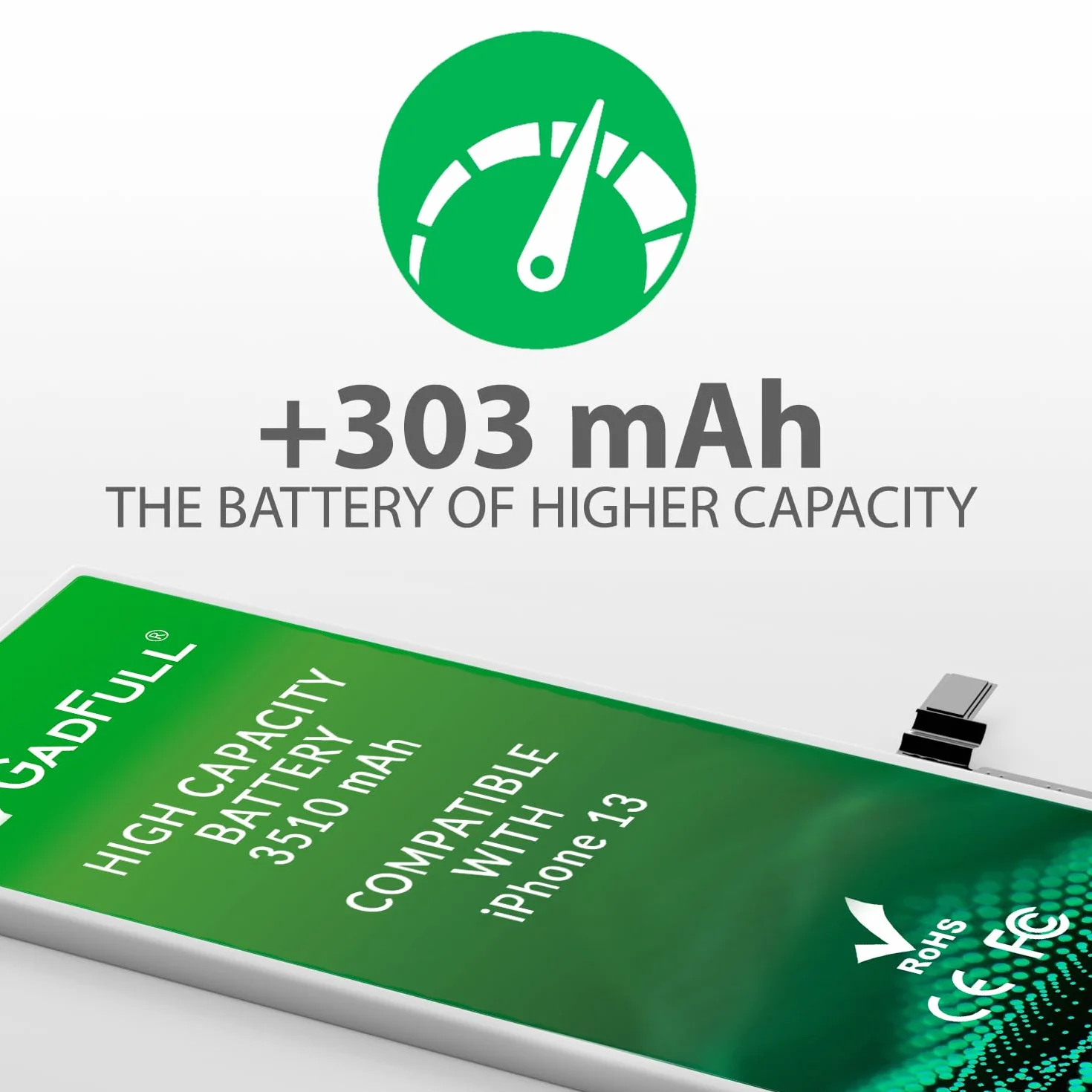 Batteria ad Alta Capacità compatibile con iPhone 13 | 2026 Data di produzione | incl. Set di riparazione manuale & Kit strumenti Profi | Nuova Batteria Cellulare Extra
