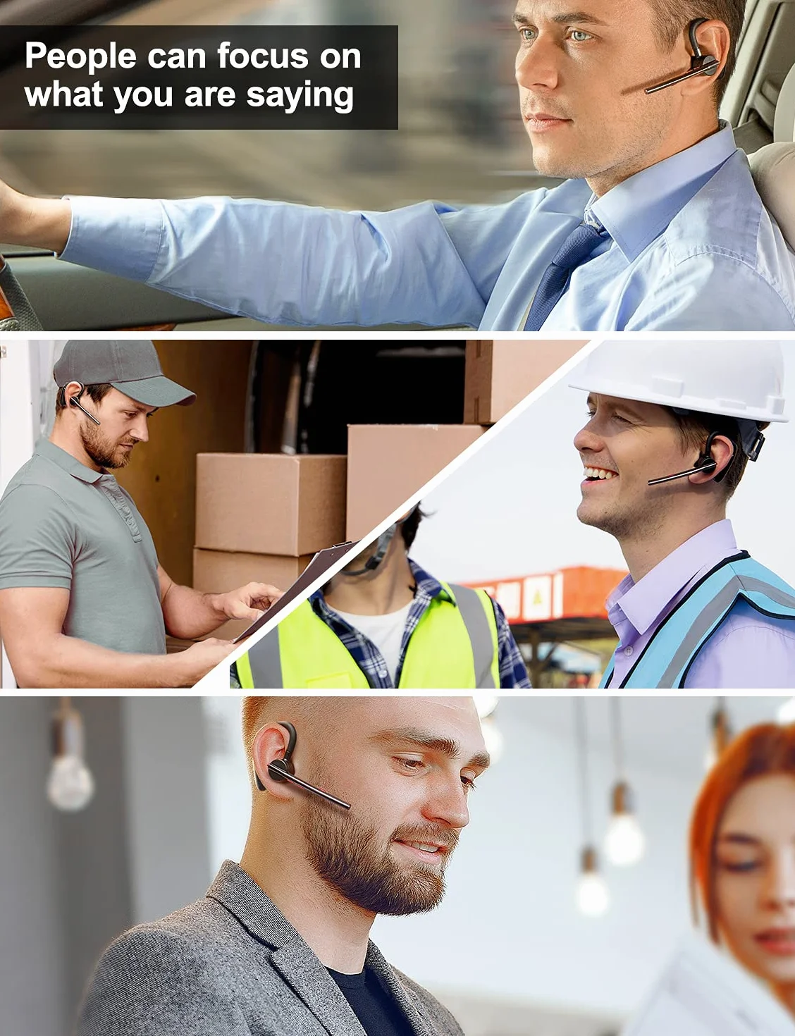New Bee Nuovo auricolare Bluetooth ape Vivavoce Bluetooth V5.2 Orecchio singolo Auricolare leggero con 24h di conversazione per iPhone, Android e Laptop