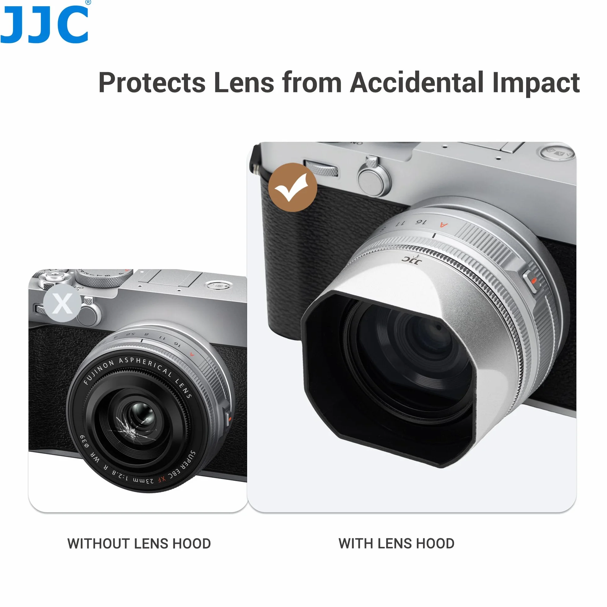 JJC Paraluce per X-E5 con anello adattatore magnetico compatibile con Fujifilm XF 23 mm F2.8 R WR, XF 27 mm F2.8 R WR, XF27 mm F/2.8, compatibile con filtro da 39 mm e copriobiettivo, sostituisce