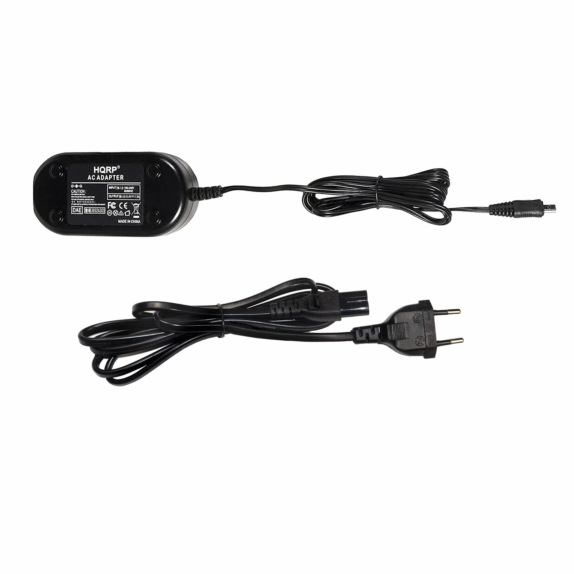 HQRP Alimentatore di rete per Canon CA-590 / CA-590E, ZR800, ZR830, ZR850, ZR900, ZR930, ZR950, ZR960; LEGRIA HF R16; VIXIA HF R10, HF R100, HF R11, HF R10