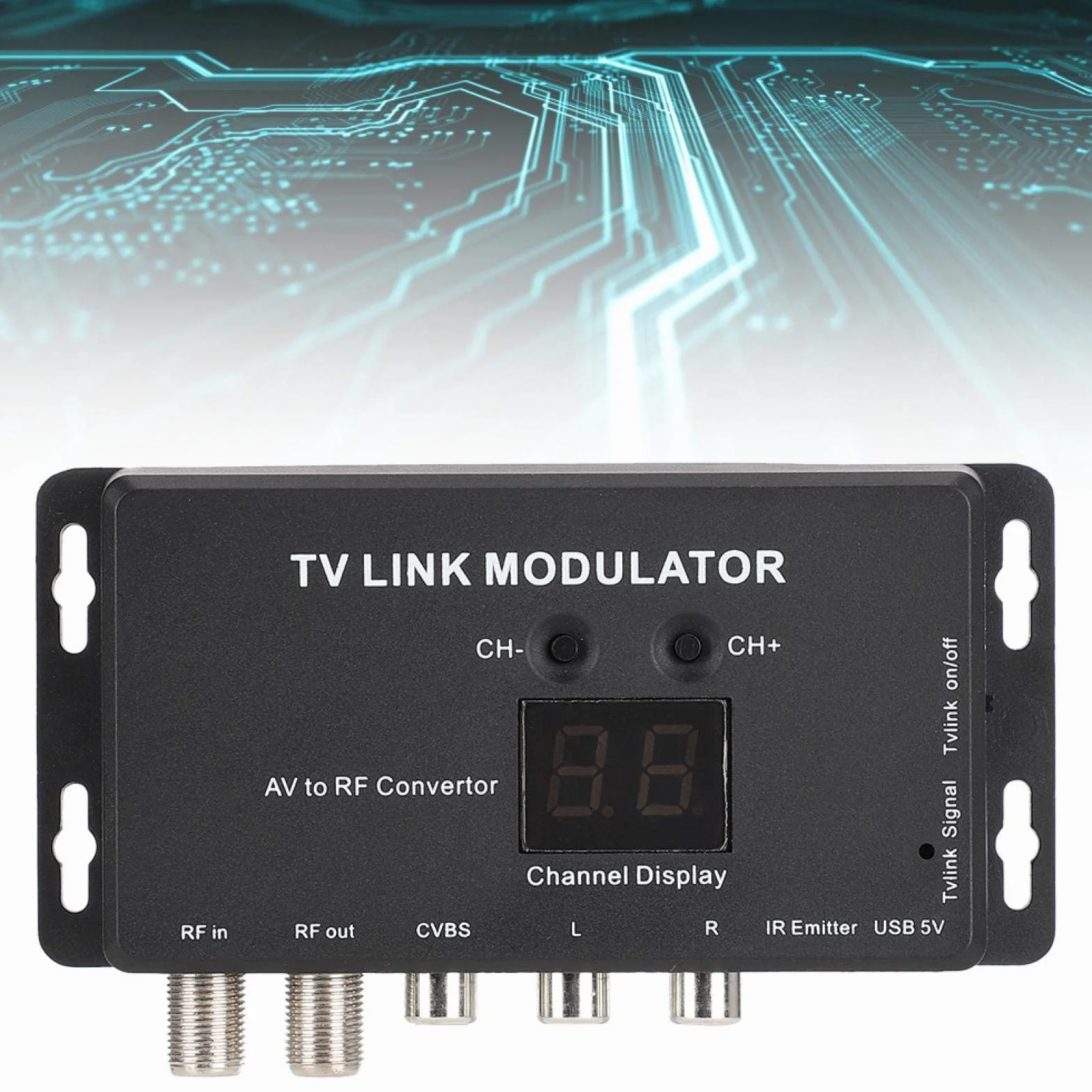 Dpofirs Modulatore UHF TM70 TV Link Convertitore AV in RF Extender IR con Display a Canale Supporto PAL