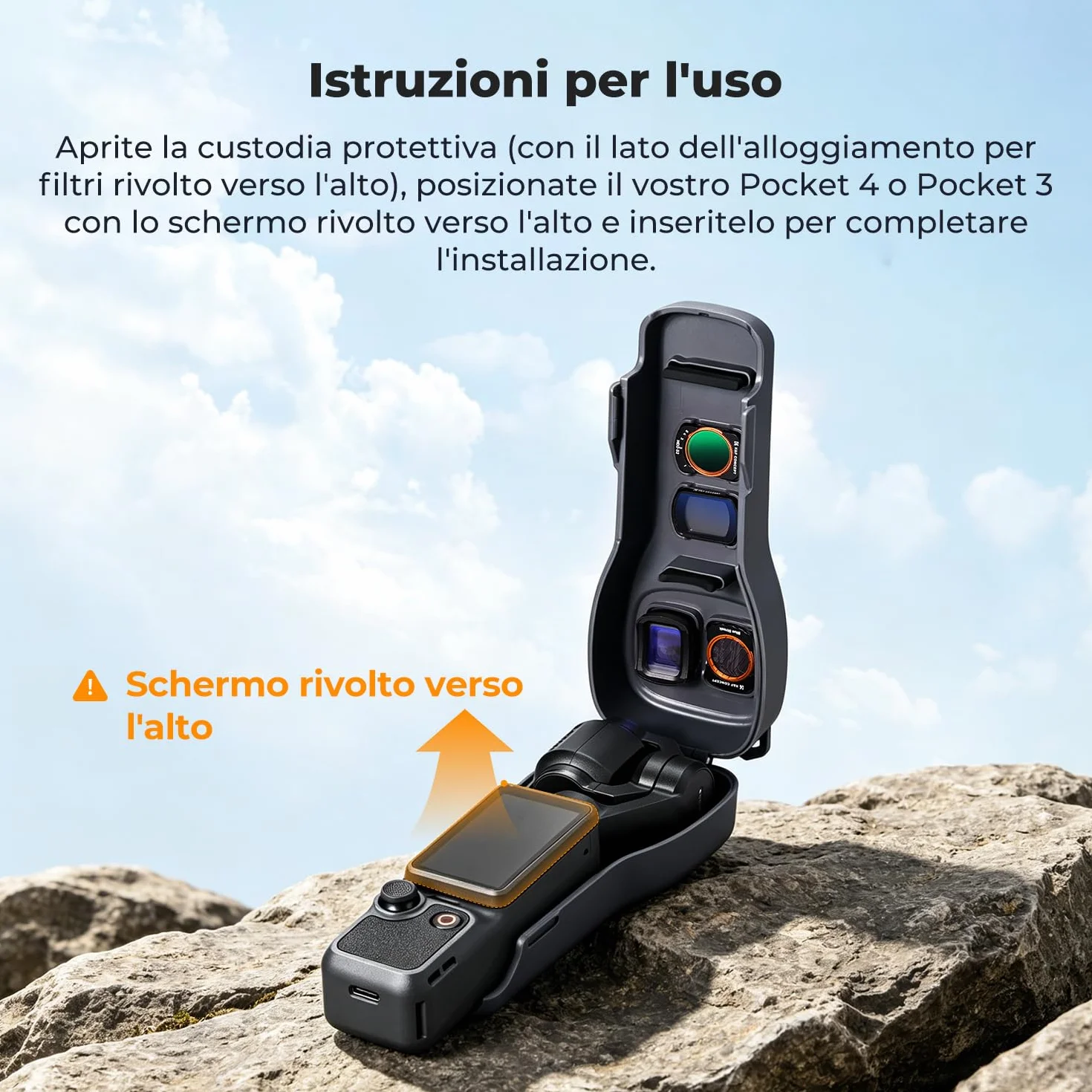 K&F CONCEPT PT61 Custodia Protettiva Compatibile con DJI Osmo Pocket 4/Pocket 3 con Spazio Filtri, Guscio Rigido con Interno Morbido, Design Esclusivo, Apertura Facile