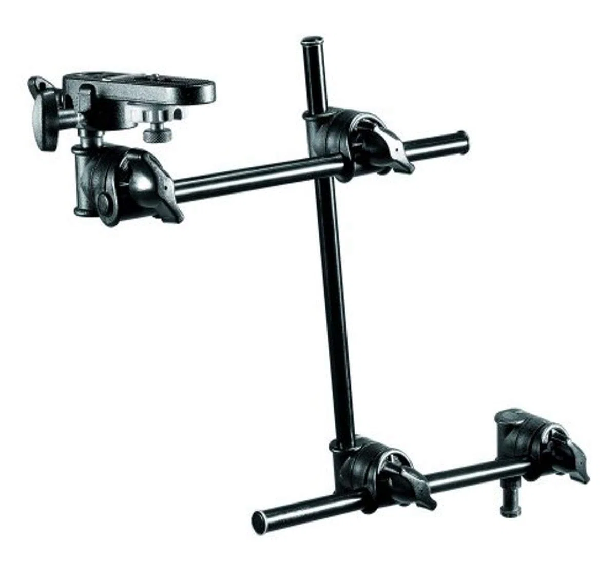 Manfrotto 196B-3 Braccetto Serie Articulated con 3 Sezioni e Supporto per Fotocamera, Attacco 16 mm e 1/4" Femmina, in Alluminio, Nero