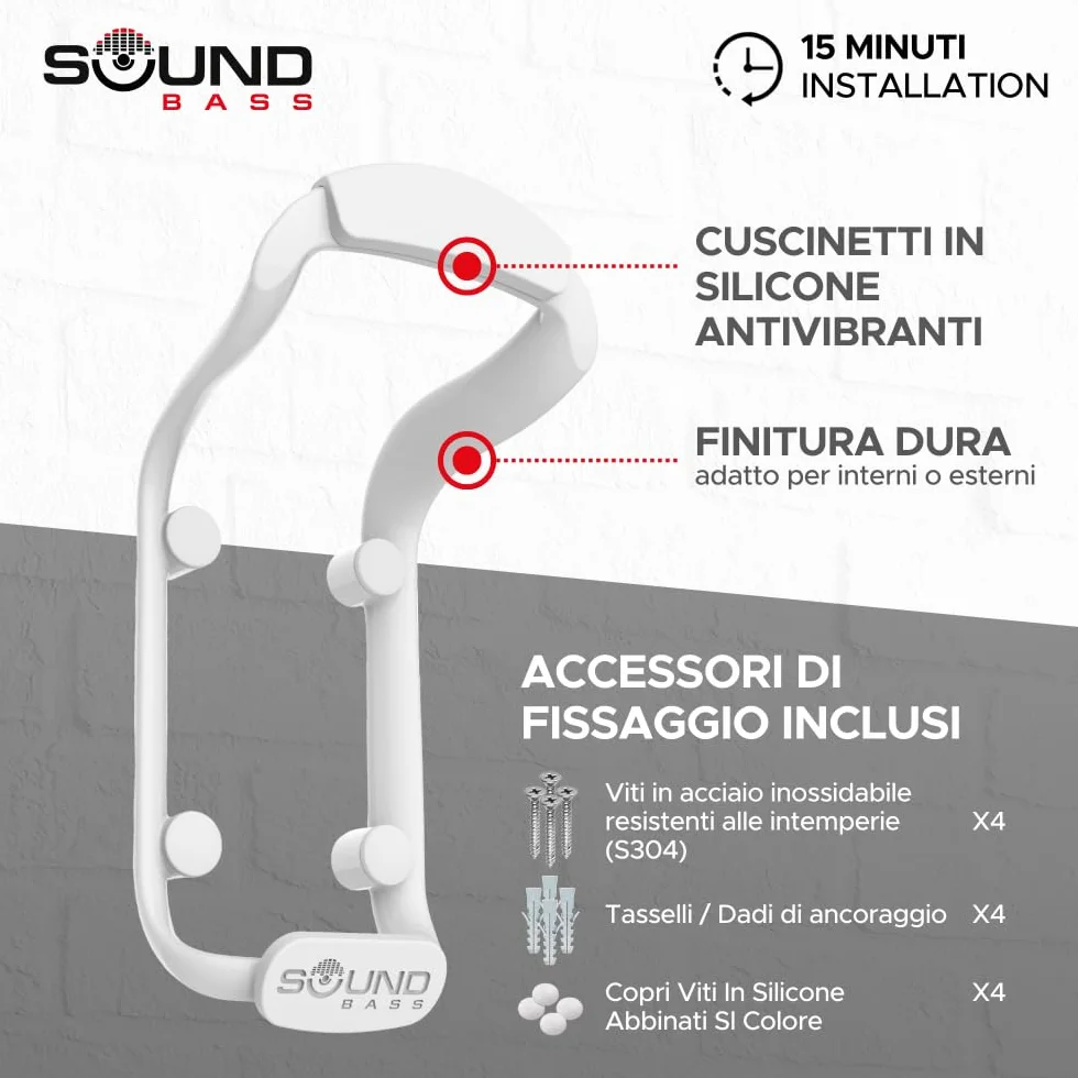 Sound bass staffa da parete per altoparlante Move, resistente alle intemperie, compatibile con Sonos Move e Move 2, con accessori di montaggio inclusi (Move 2 - Bianco)