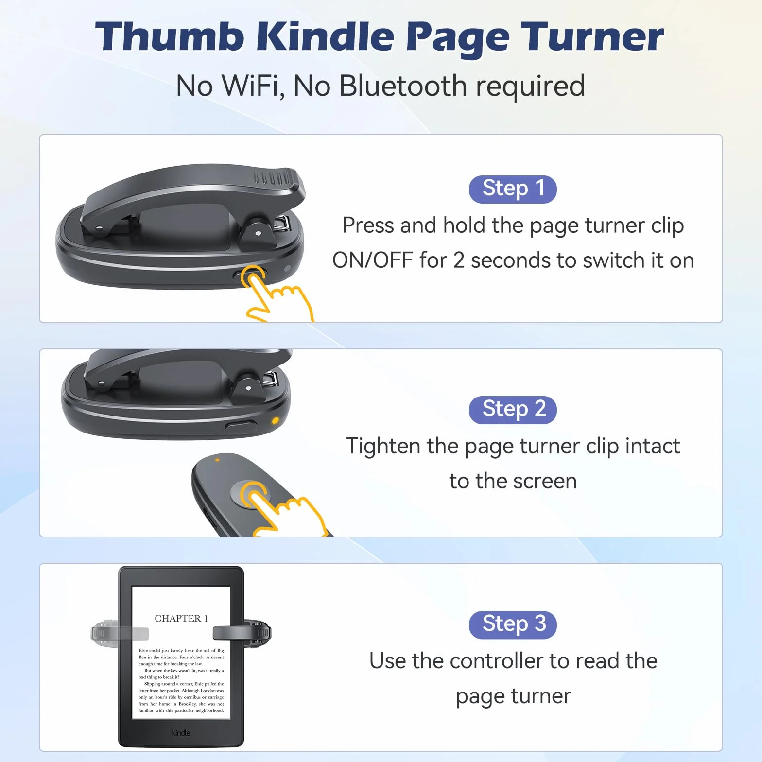 RF Remote Reader Reader Turner di Pagina su Kobo, Kindle, Gira Pagina E-book, per iPad iPhone Android Tablet, Pagina Turner per Lettura Romanzi