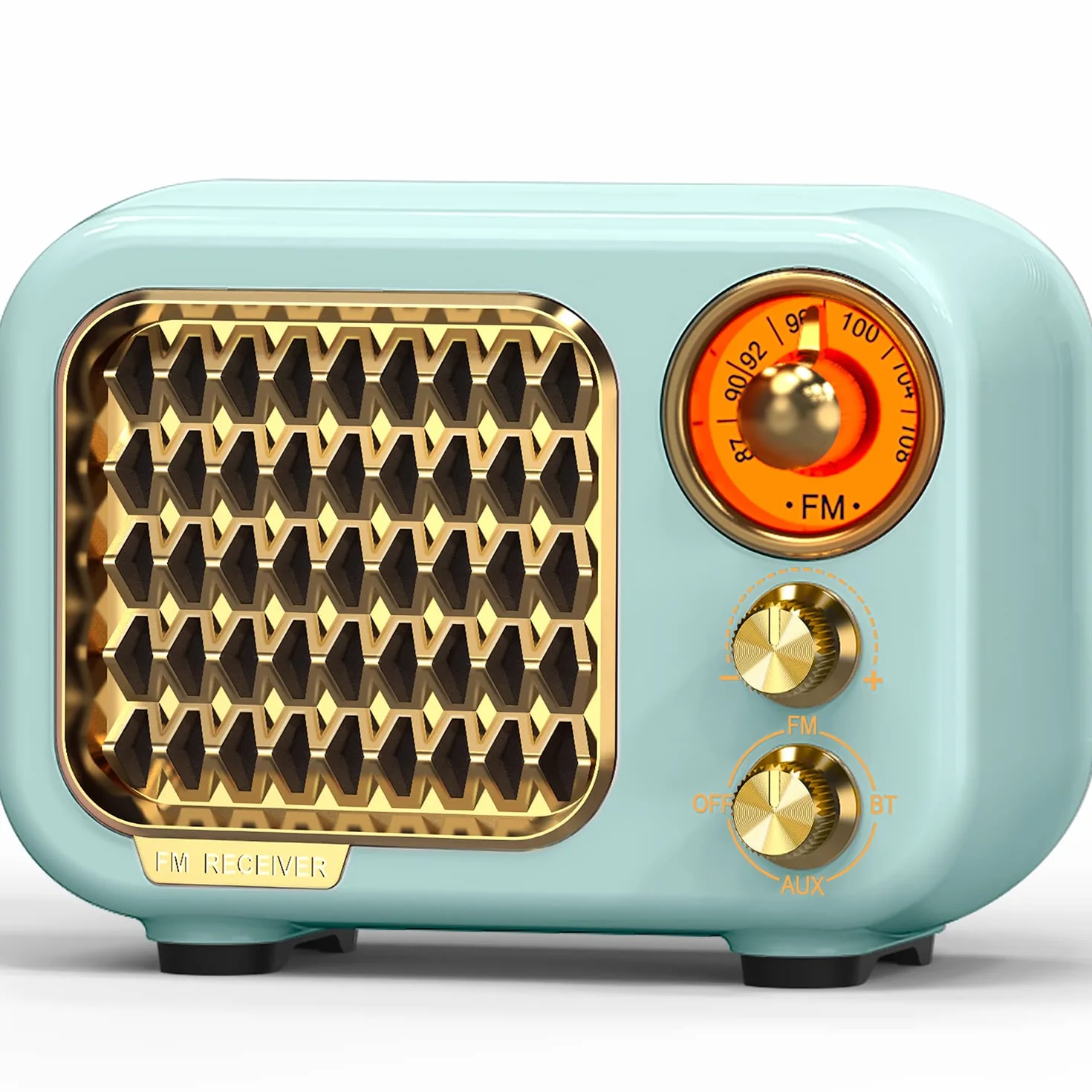 Tendak Radio Portatile FM Bluetooth 5.1 Retro, Altoparlante Hi-Fi, Batteria 1000 mAh, Supporto TF/AUX/USB