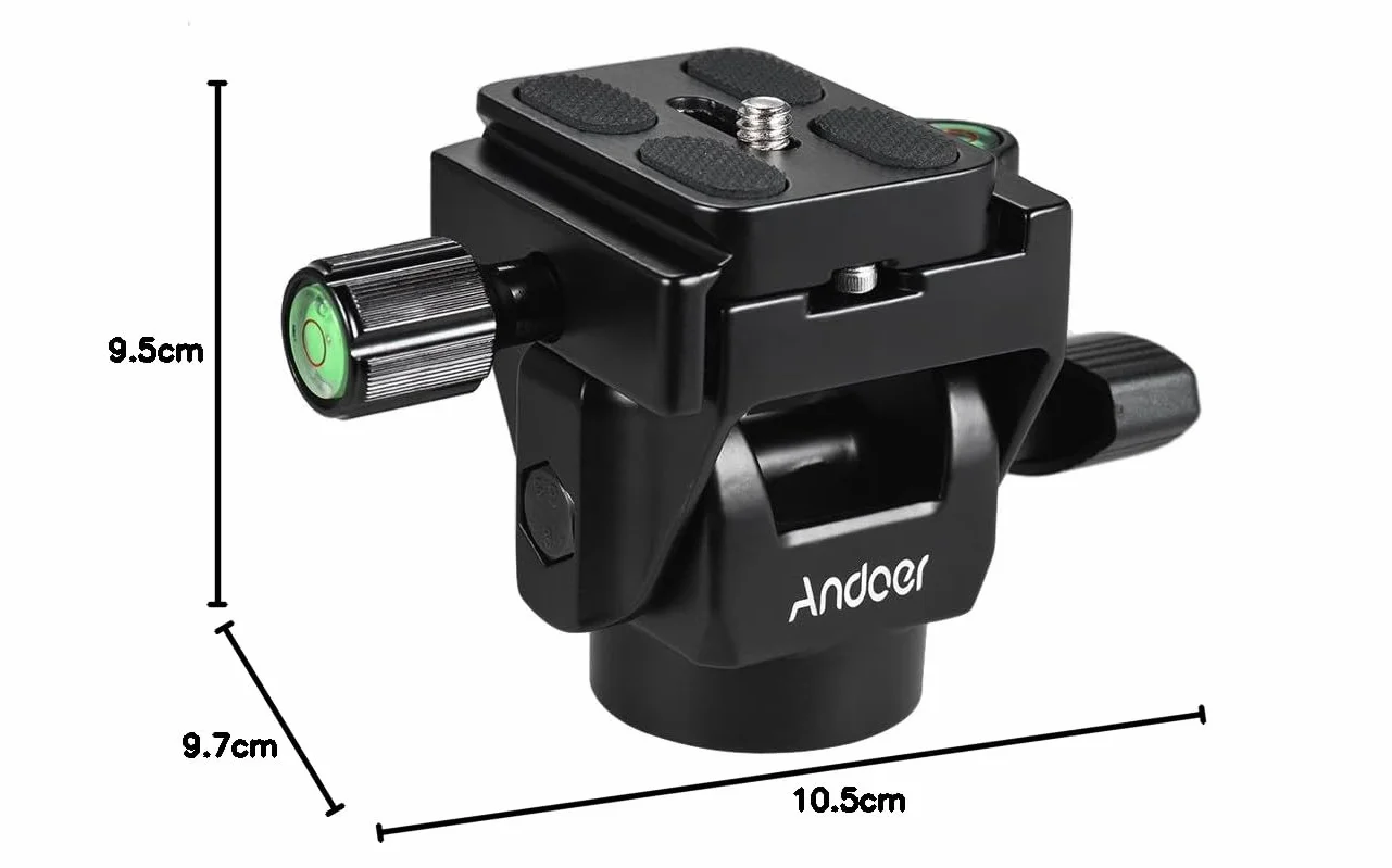 Andoer M-12 Monopod Tilt Head Panoramica Testa teleobiettivo Birdwatching con piastra a sgancio rapido
