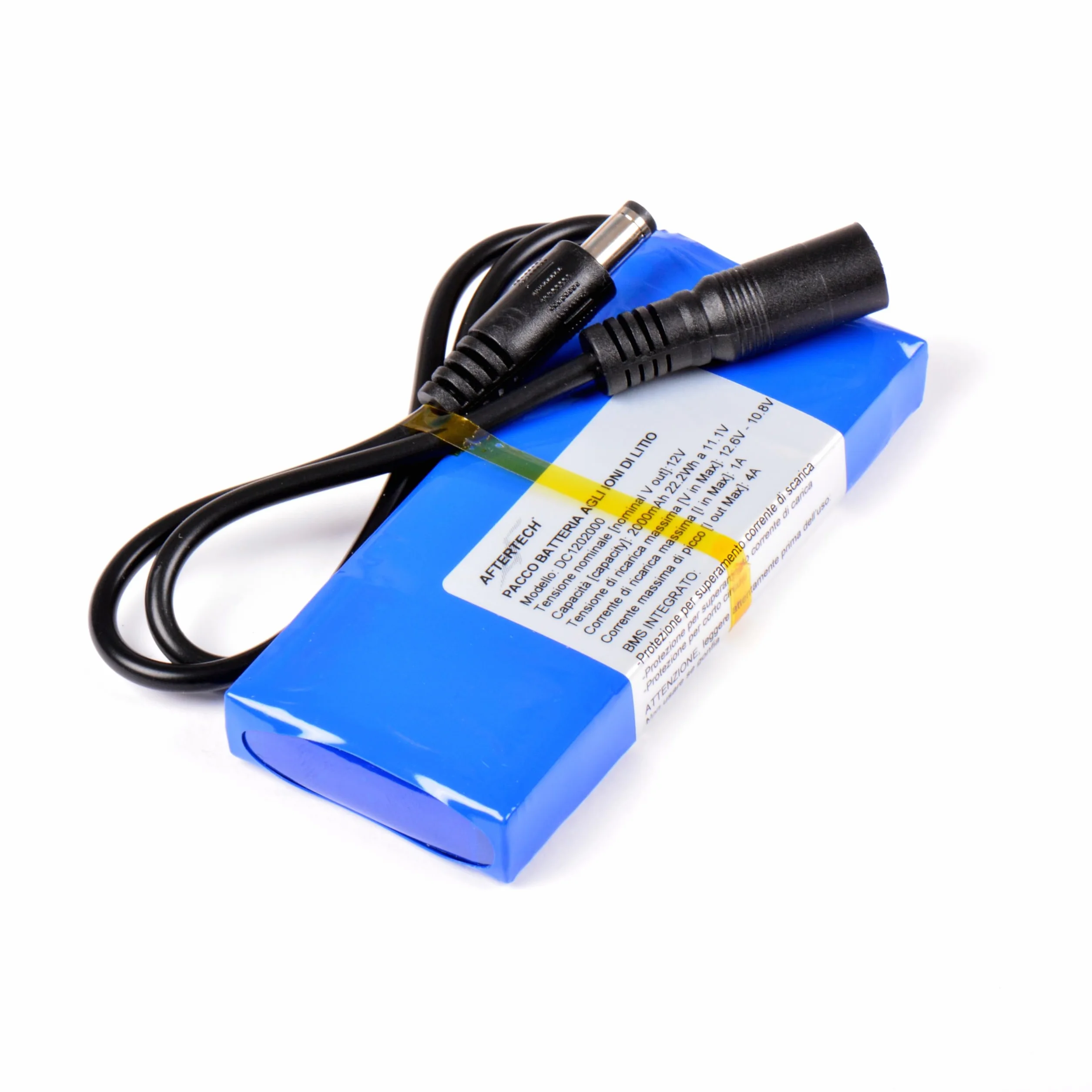 AFTERTECH PACCO BATTERIA PILA 12V 2000mAh 2Ah RICARICABILE AL LITIO 101x42x13mm 3s1p 12,6v G1E2