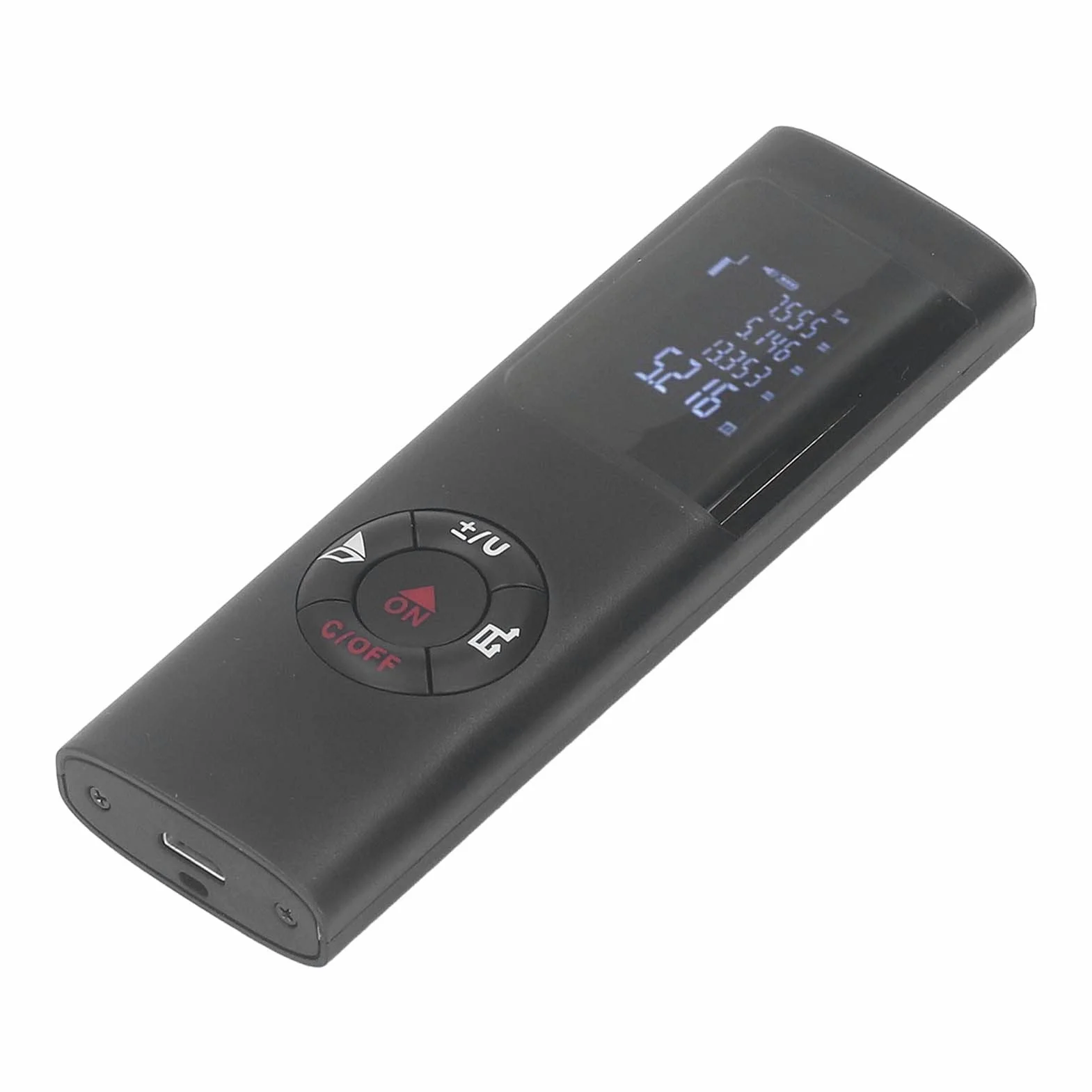 Misuratore di Distanza Portatile, Mini Telemetro 60M, IP54 Impermeabile, Batteria al Litio 3,7V, con Cavo Dati e Cordino