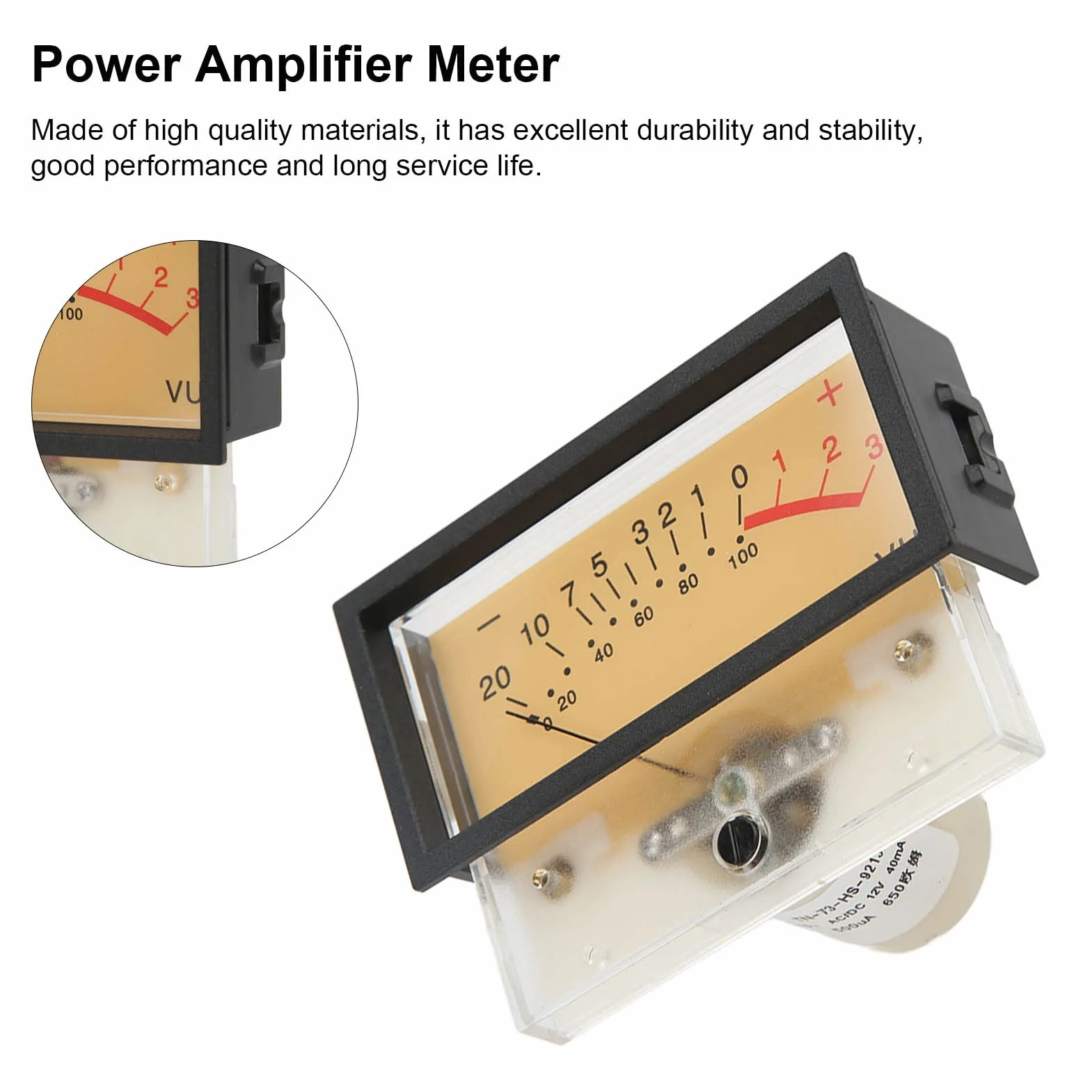 CHICIRIS Elevata Precisione Dell'intestazione VU-Meter con Retroilluminazione a LED per e Registrazioni Studios TN-73-HS-9213H VU Audio Measuring Device