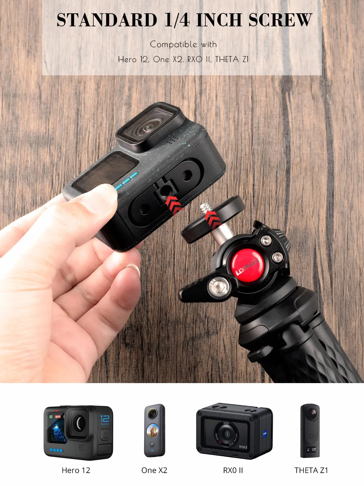 Lammcou Treppiede Actiocam, Flessibile Octopus Gorrila Pod e Staffa Compatibile con Hero Hero 13 12 11 10 9 X3 Go3 Bendy Tripod Accessorio per Video Vlogging