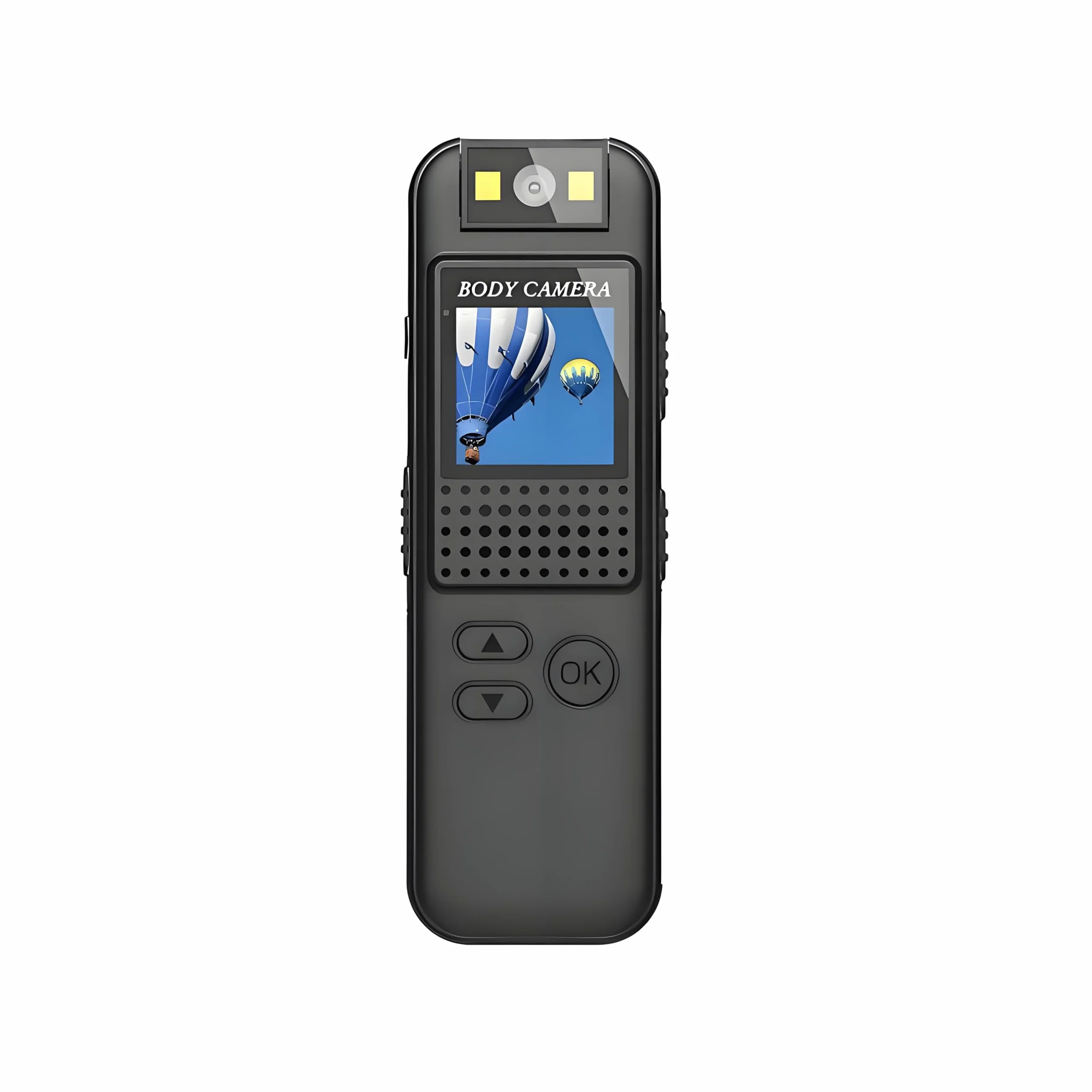 Mini fotocamera portatile da 1080P, con clip magnetica, obiettivo girevole a 180°, 128 GB fino a 7 ore, registrazione e luce LED per riunioni e bici all'aperto