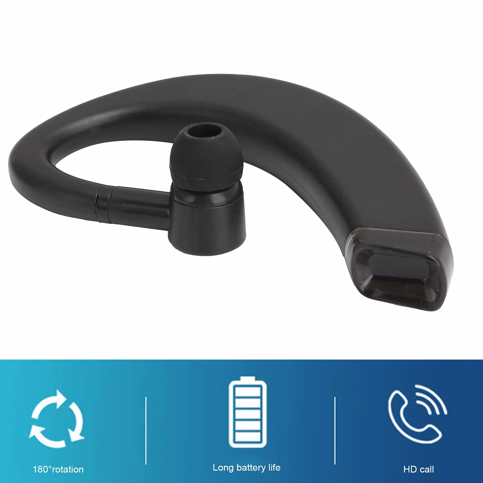 Auricolare Singolo con Gancio, Cuffia Bluetooth Mono Professionale per Guida, Qualità HIFI e Chiamate Nitide
