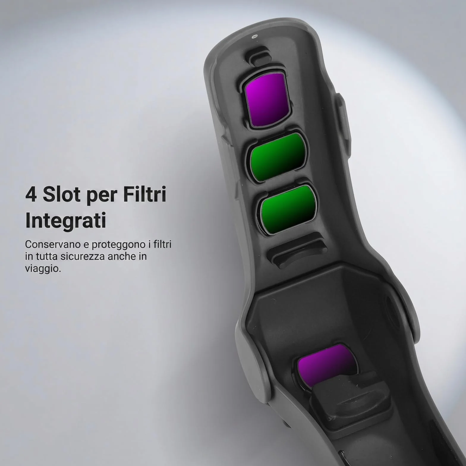 NEEWER Custodia Protettiva Compatibile con Pocket 4/3 & Xtra Muse, Cover da Viaggio con Scomparti per Filtri e Cinturino da Polso Creator Combo Accessori Action Cam, AC088 (Grigio Scuro)