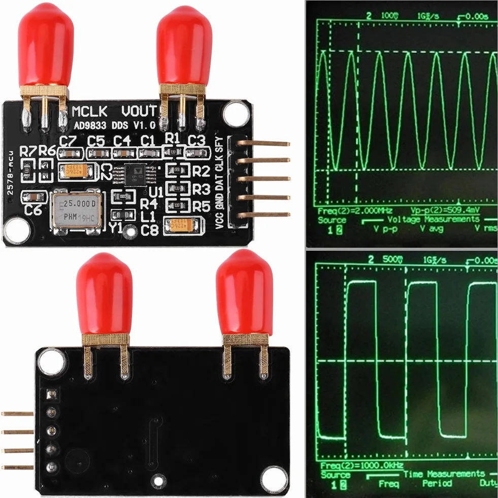 Modulo Generatore di Segnale DDS AD9833 0-12,5 MHz Onda Quadra Triangolare Sinusoidale 2,3-5,5 V per Elettronica Sperimentale